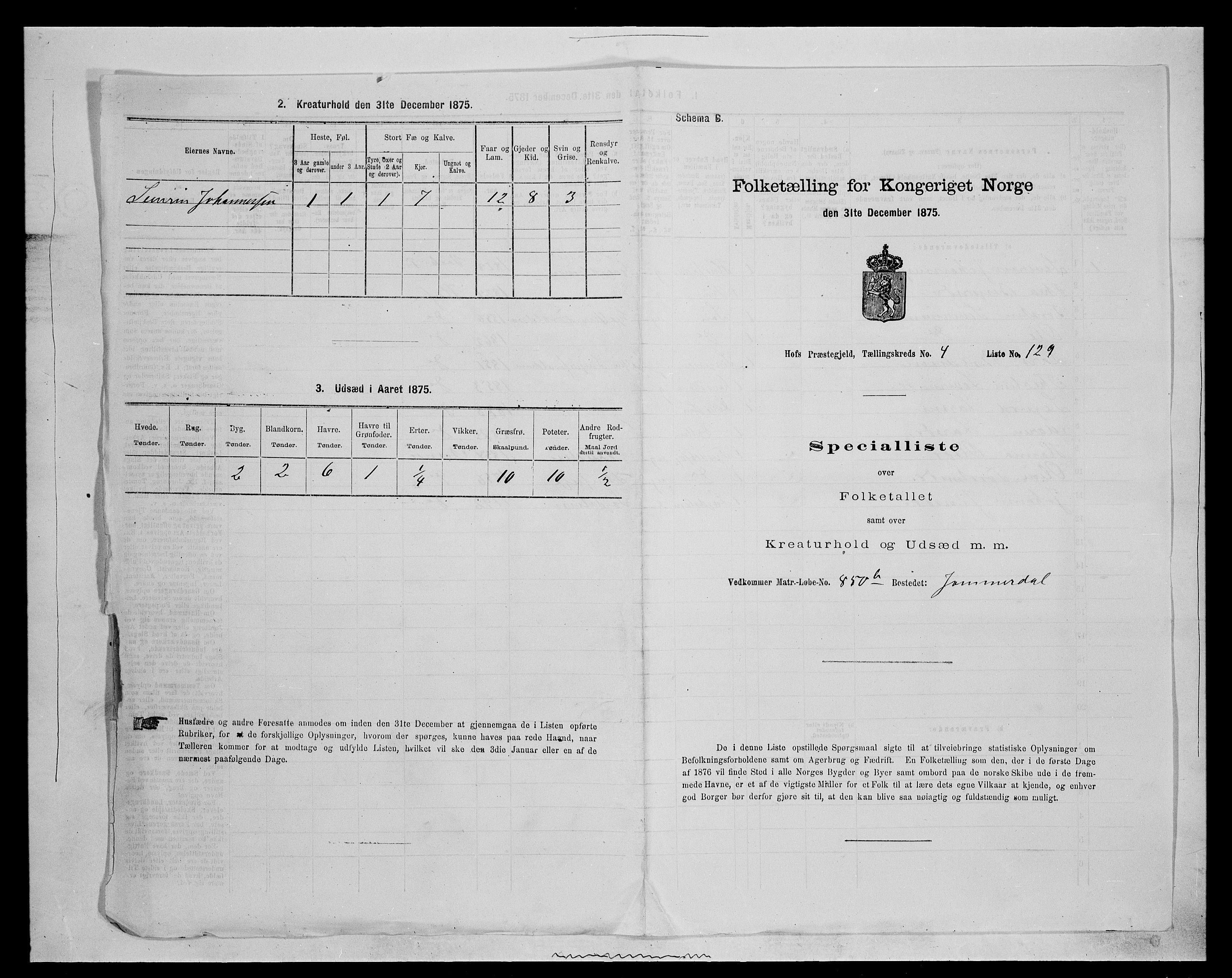 SAH, 1875 census for 0424P Hof, 1875, p. 942