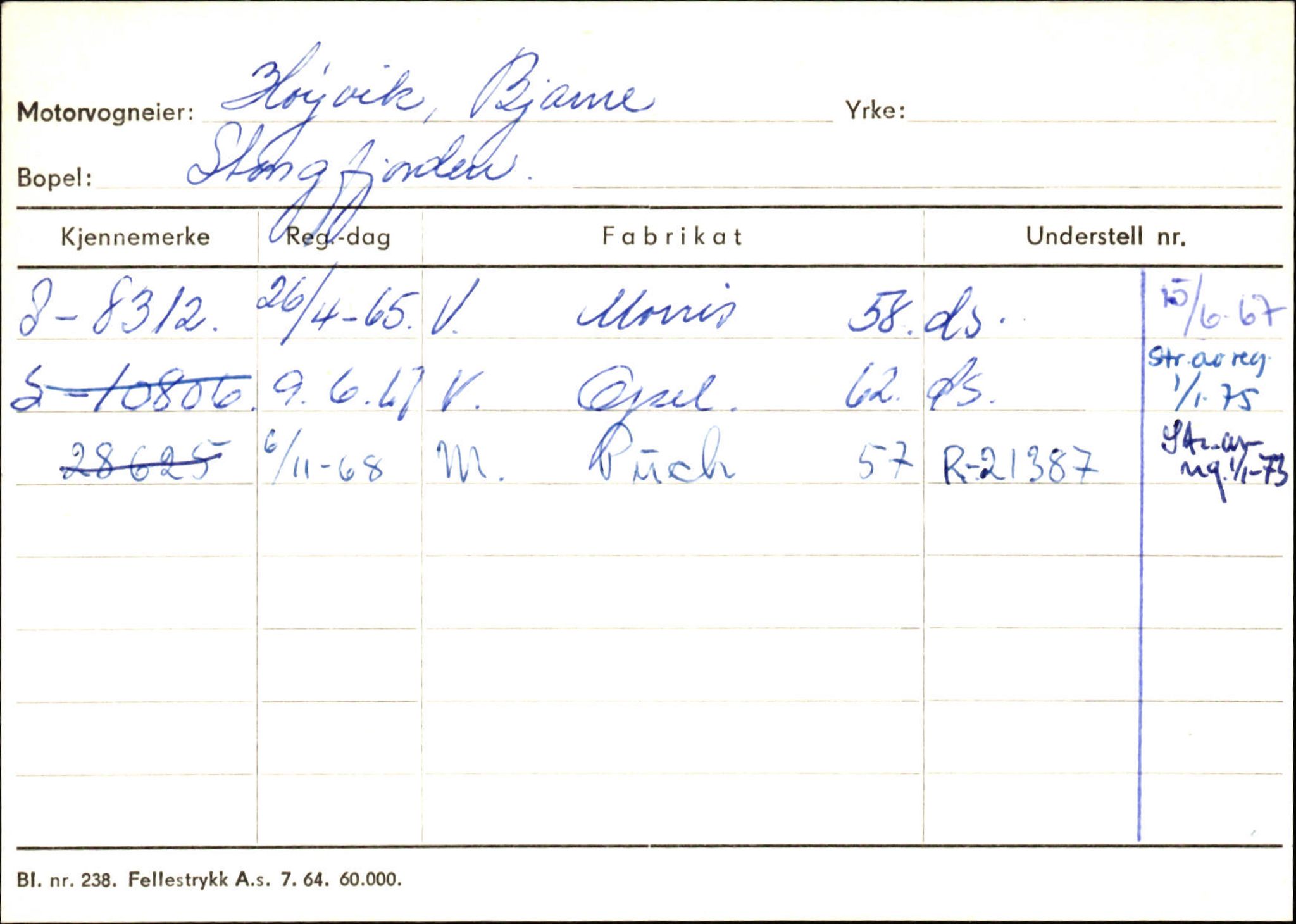 Statens vegvesen, Sogn og Fjordane vegkontor, SAB/A-5301/4/F/L0132: Eigarregister Askvoll A-Å. Balestrand A-Å, 1945-1975, p. 628