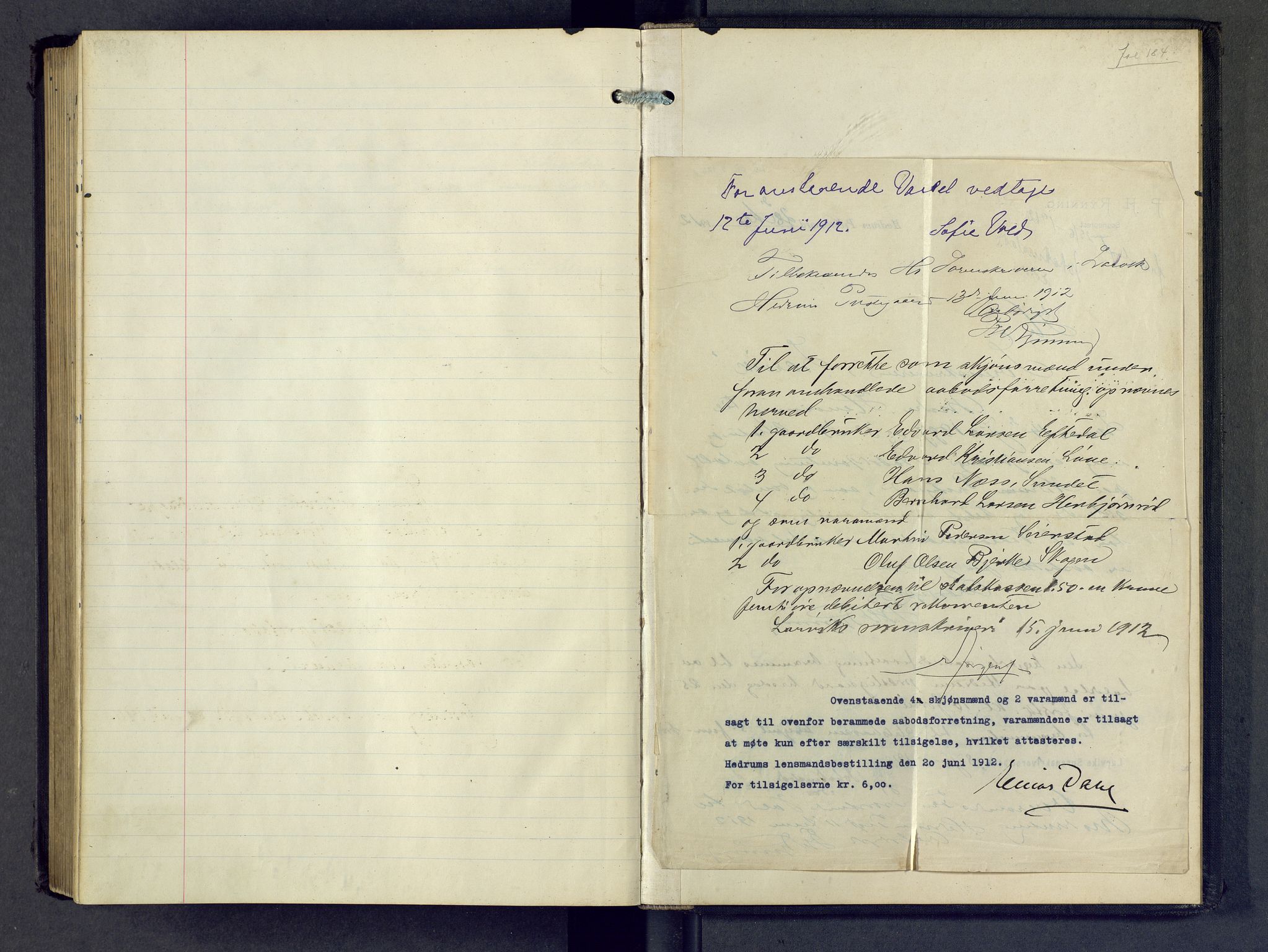 Larvik sorenskriveri, AV/SAKO-A-83/F/Fc/L0029: Ekstrarettsprotokoll, 1911-1917