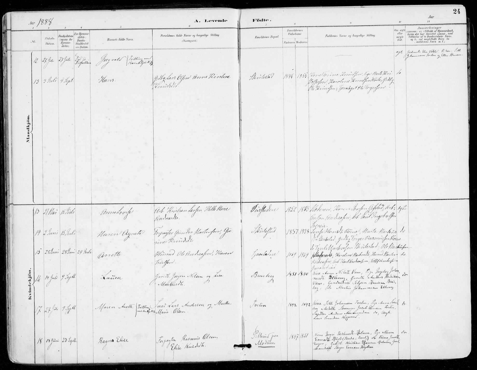 Sylling kirkebøker, AV/SAKO-A-247/F/Fa/L0001: Parish register (official) no. 1, 1883-1910, p. 24