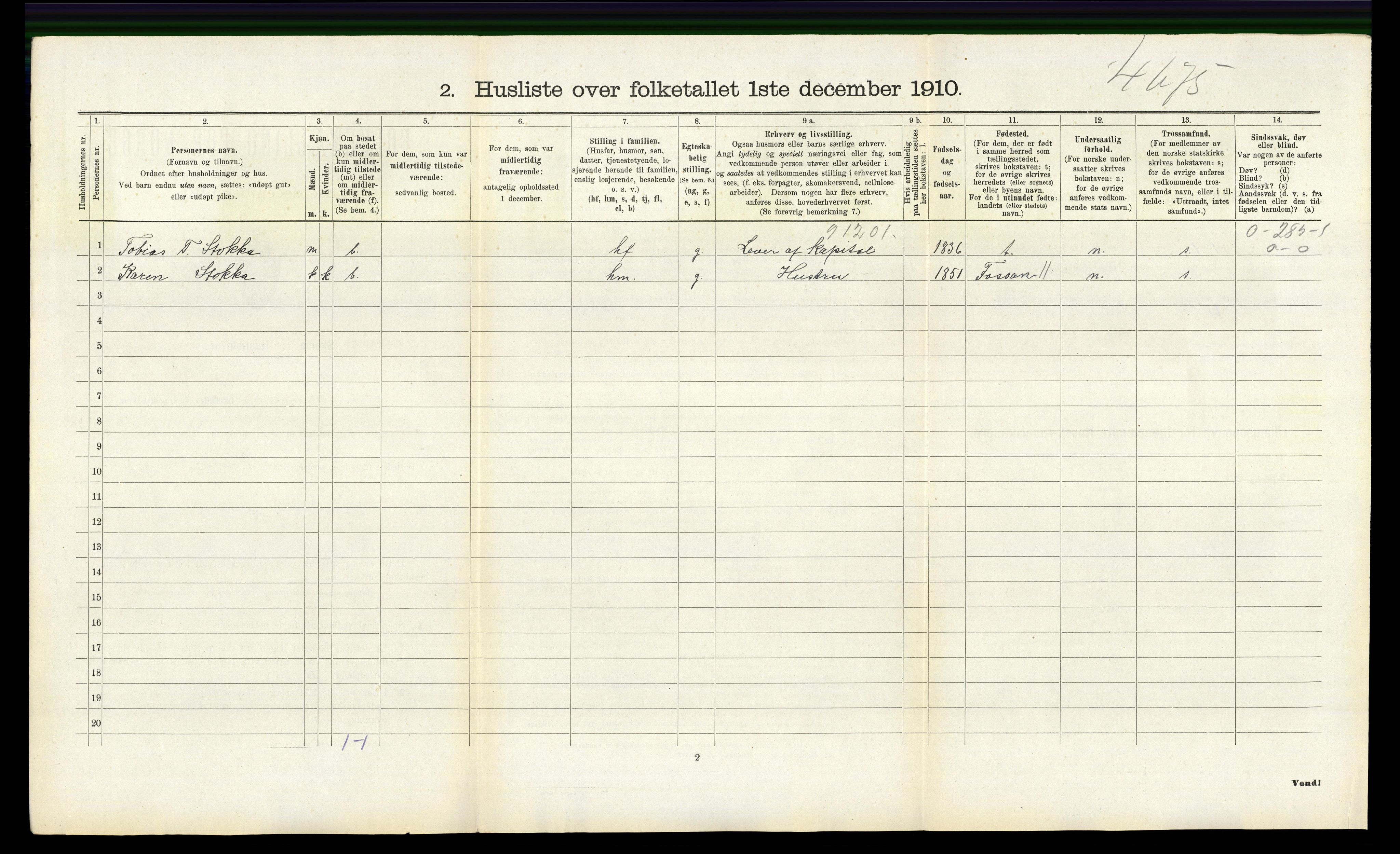 RA, 1910 census for Høyland, 1910, p. 1699