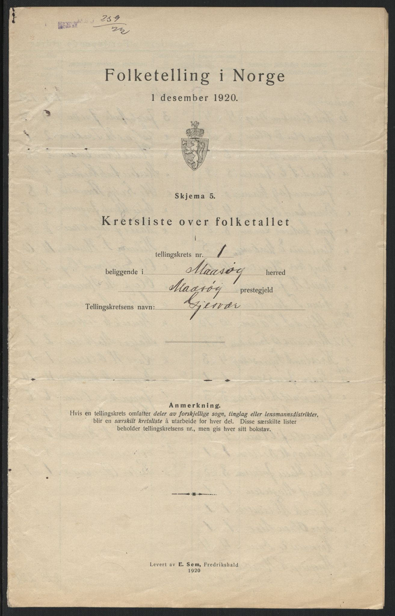 SATØ, 1920 census for Måsøy, 1920, p. 7