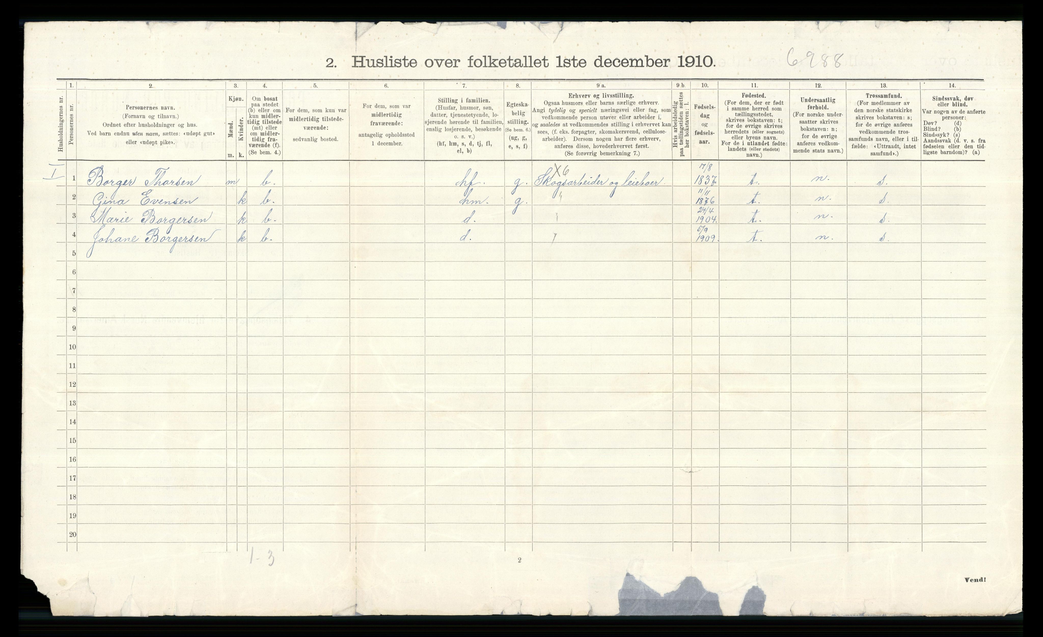 RA, 1910 census for Øvre Eiker, 1910, p. 3042