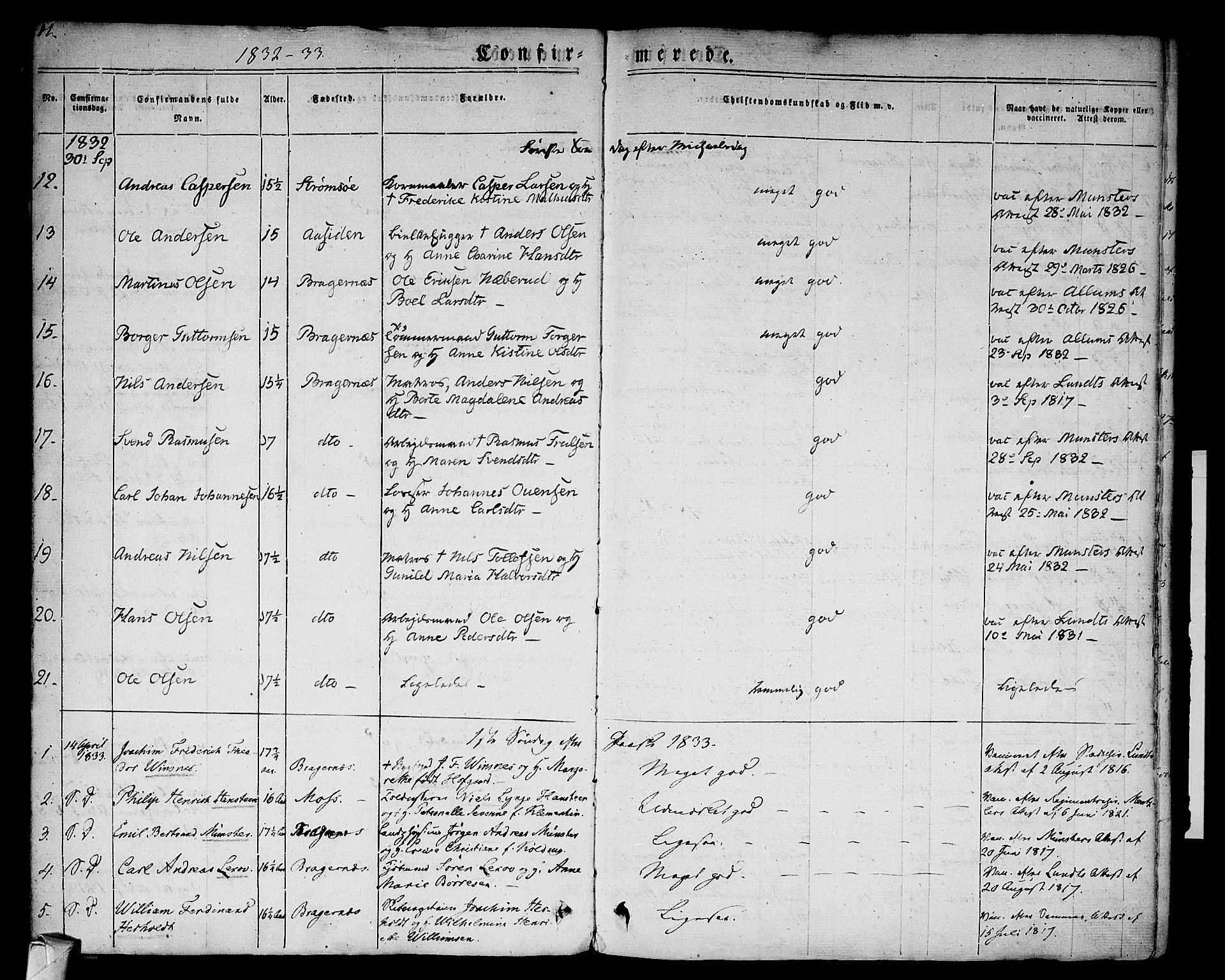 Bragernes kirkebøker, SAKO/A-6/F/Fc/L0001: Parish register (official) no. III 1, 1830-1853, p. 11