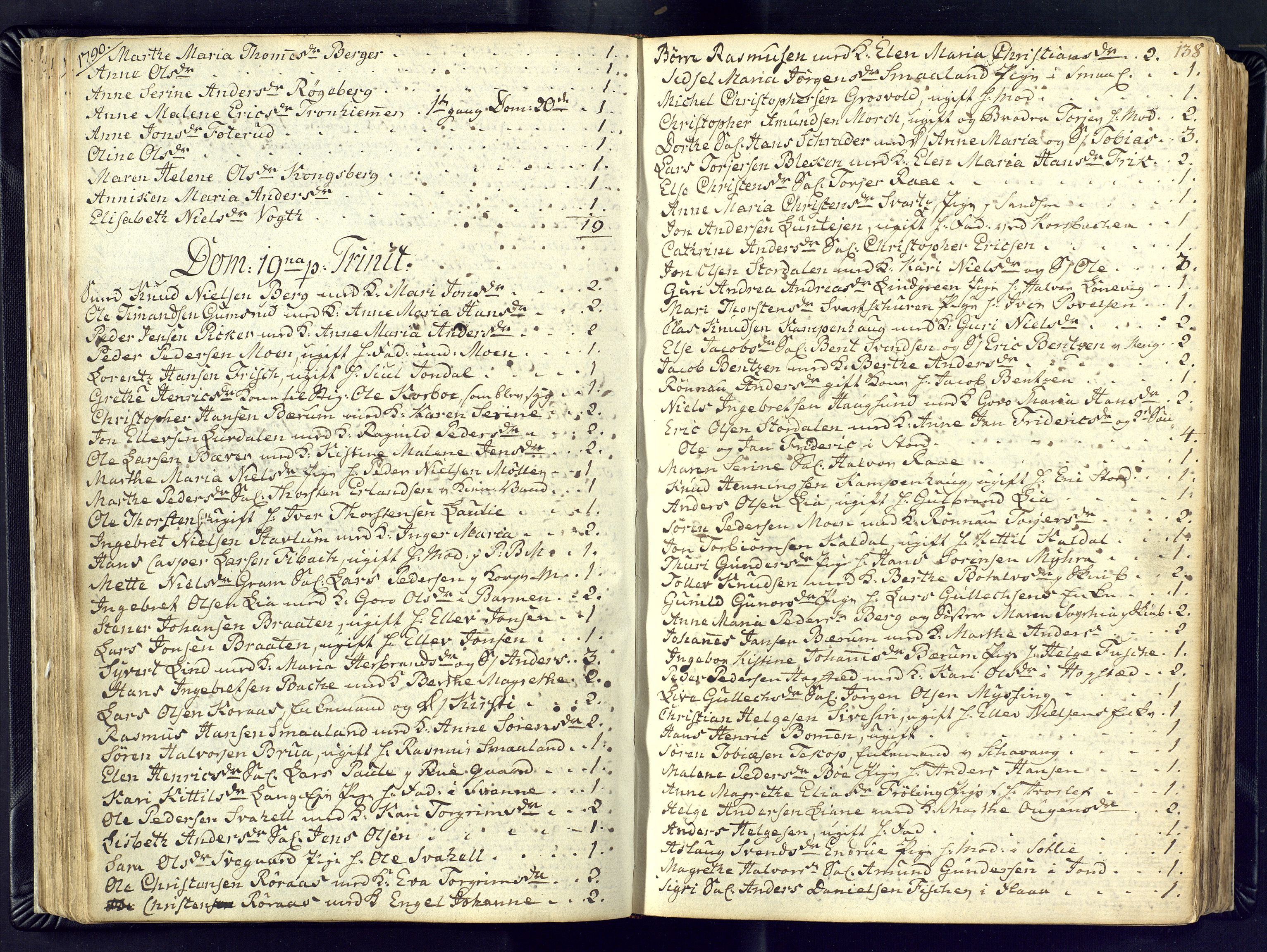 Kongsberg kirkebøker, AV/SAKO-A-22/M/Ma/L0011: Communicants register no. 11, 1788-1795, p. 138