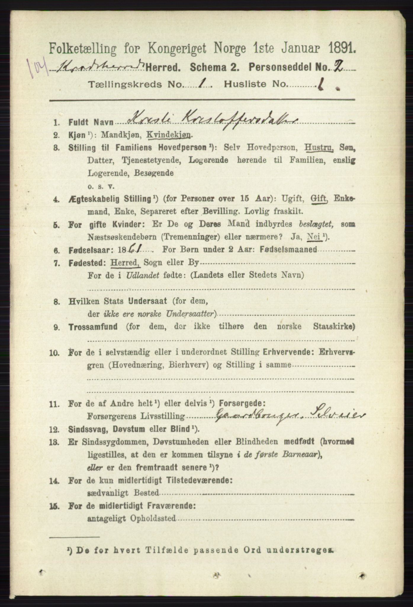 RA, 1891 census for 0621 Sigdal, 1891, p. 4977