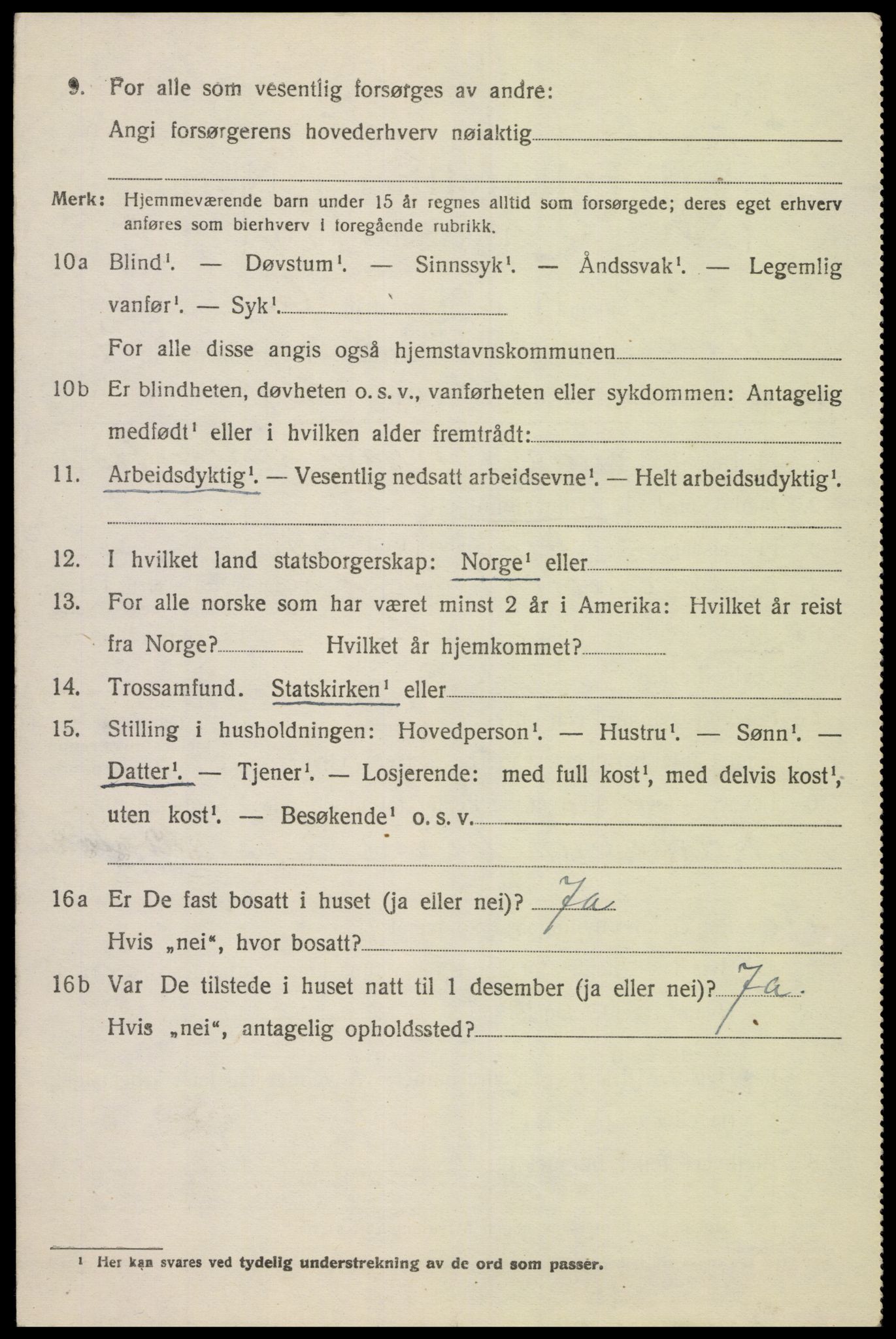 SAK, 1920 census for Grindheim, 1920, p. 1602