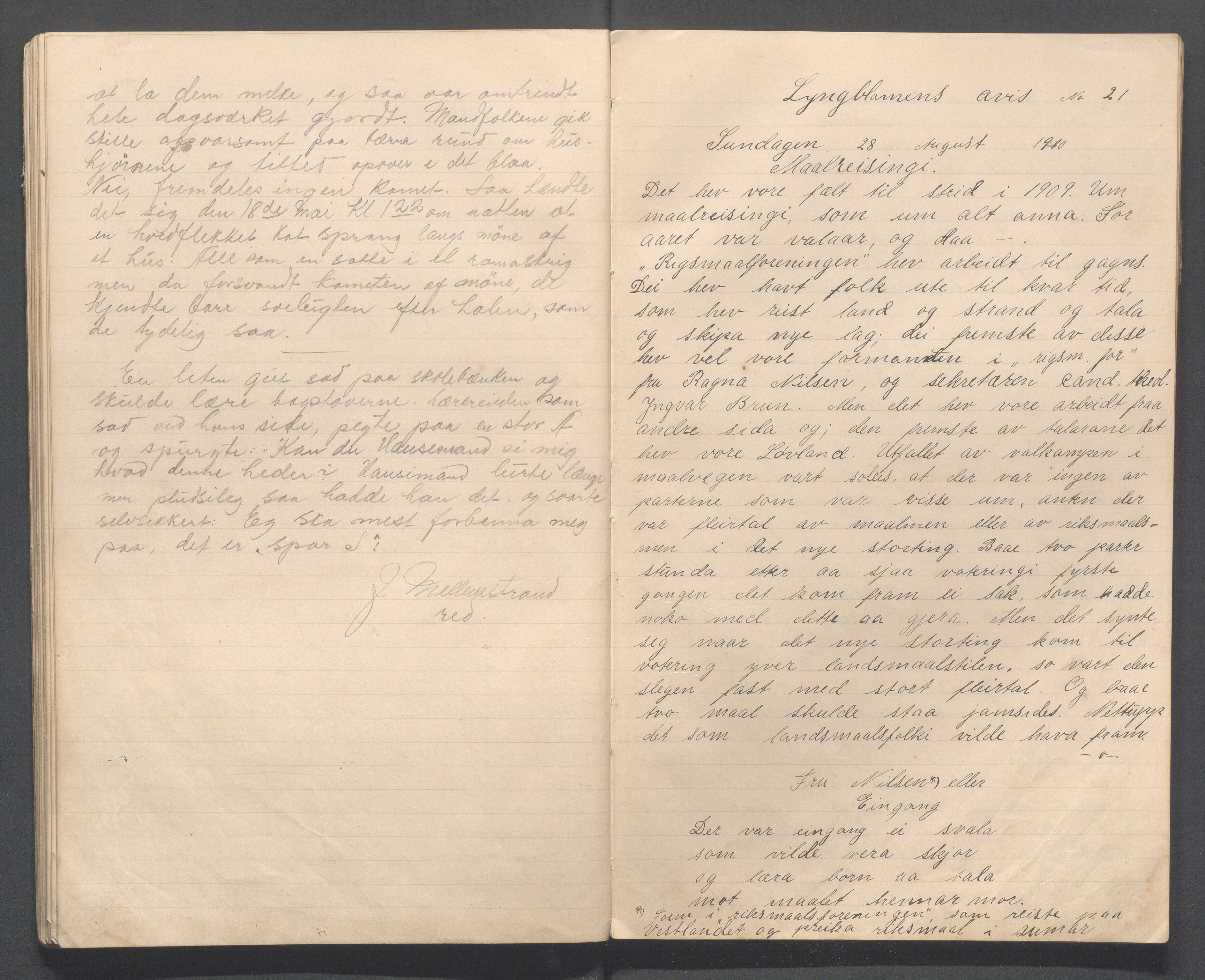 Hå kommune - PA 067  IOGT losje "Lyngblomen", IKAR/A-320/G/L0001:  "Lyngblomens avis, 1907-1912, p. 45