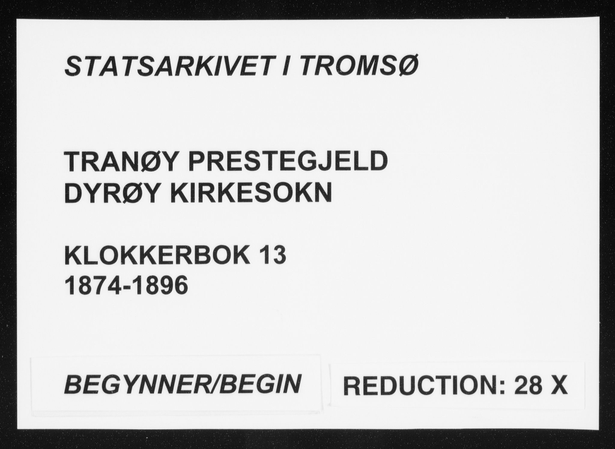 Tranøy sokneprestkontor, SATØ/S-1313/I/Ia/Iab/L0013klokker: Parish register (copy) no. 13, 1874-1896