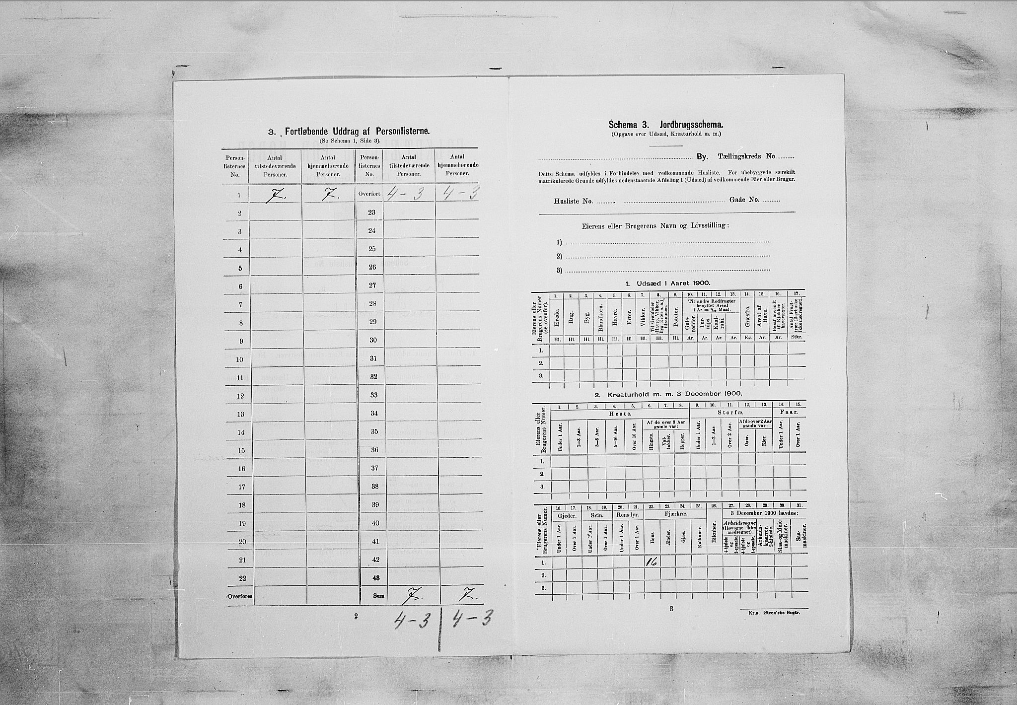 SAKO, 1900 census for Kragerø, 1900, p. 3240