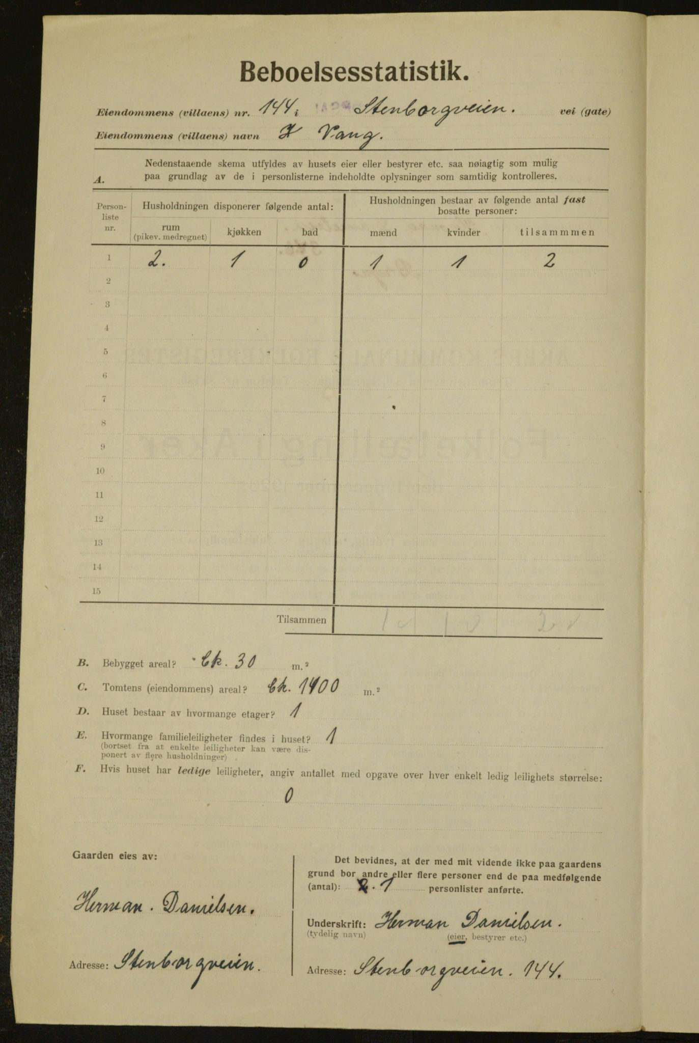 , Municipal Census 1923 for Aker, 1923, p. 31327