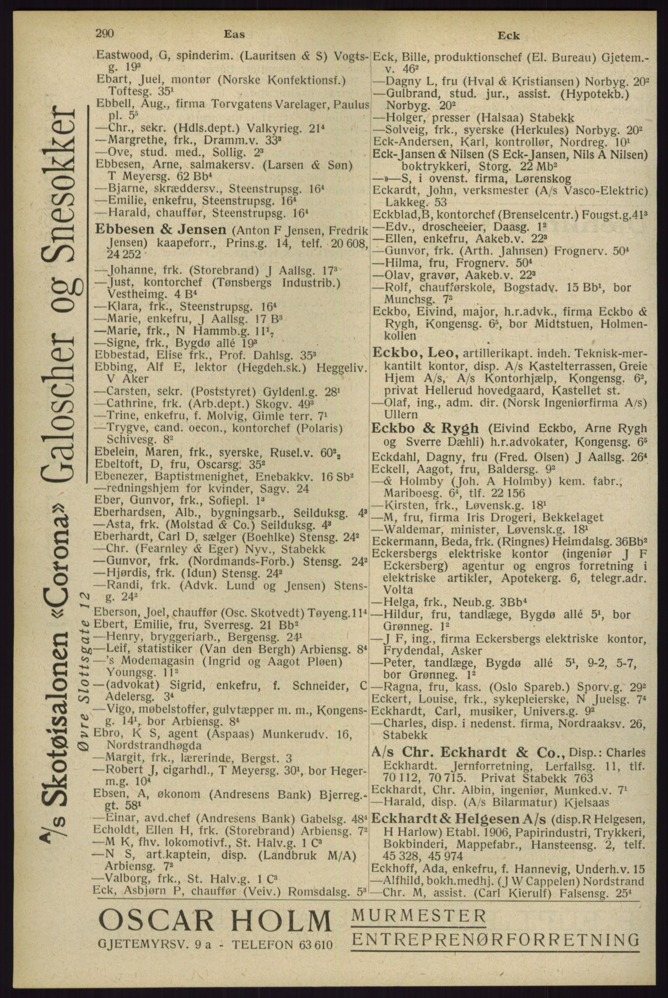 Kristiania/Oslo adressebok, PUBL/-, 1929, p. 290