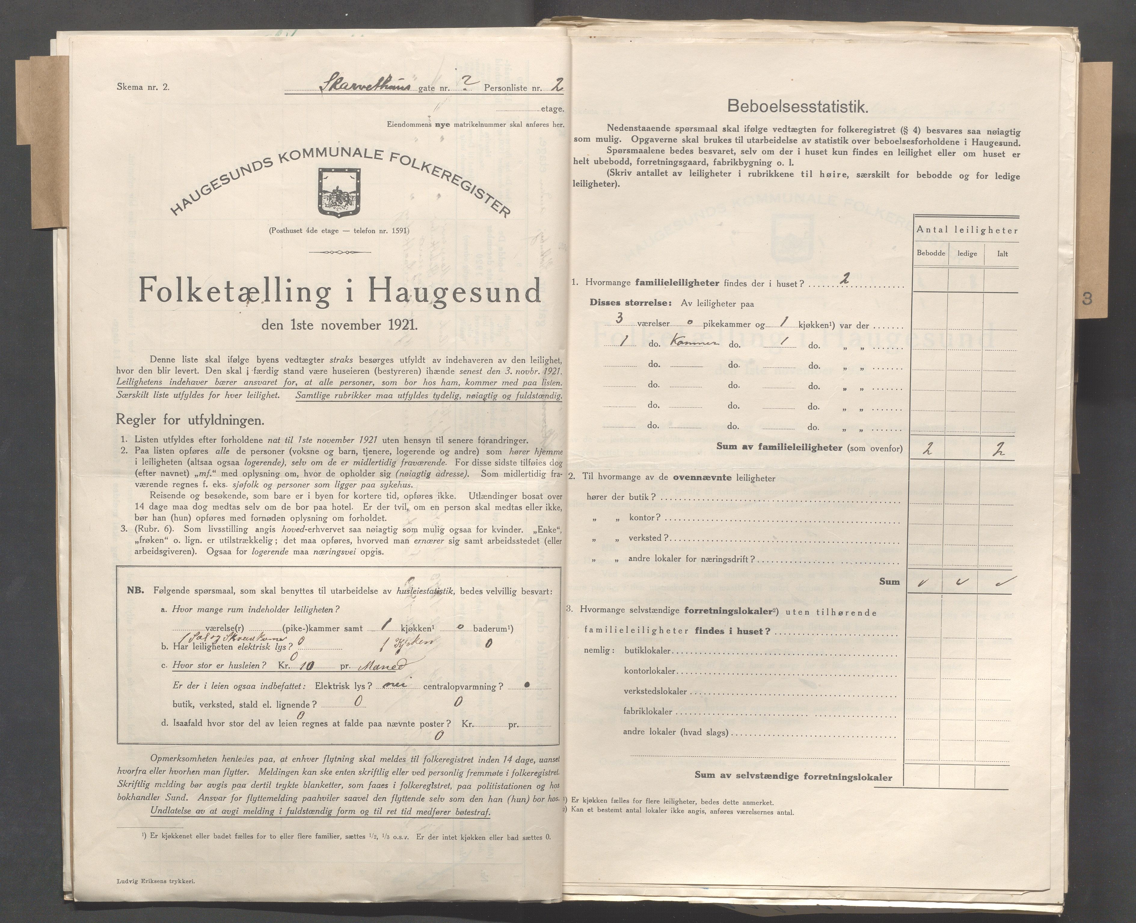 IKAR, Local census 1.11.1921 for Haugesund, 1921, p. 7048