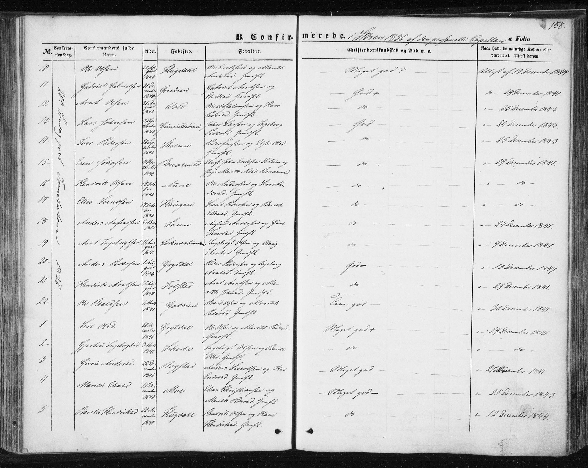 Ministerialprotokoller, klokkerbøker og fødselsregistre - Sør-Trøndelag, SAT/A-1456/687/L1000: Parish register (official) no. 687A06, 1848-1869, p. 158