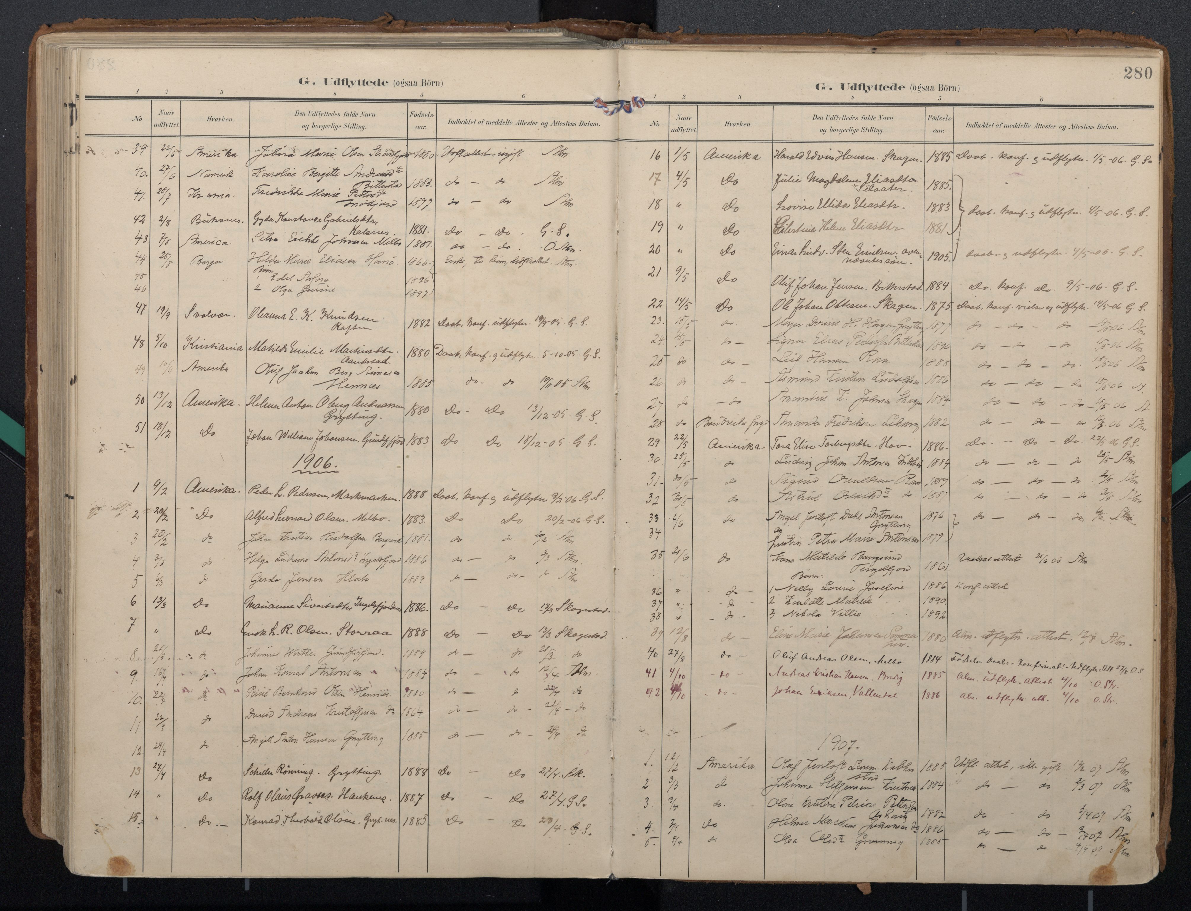 Ministerialprotokoller, klokkerbøker og fødselsregistre - Nordland, AV/SAT-A-1459/888/L1248: Parish register (official) no. 888A14, 1904-1913, p. 280