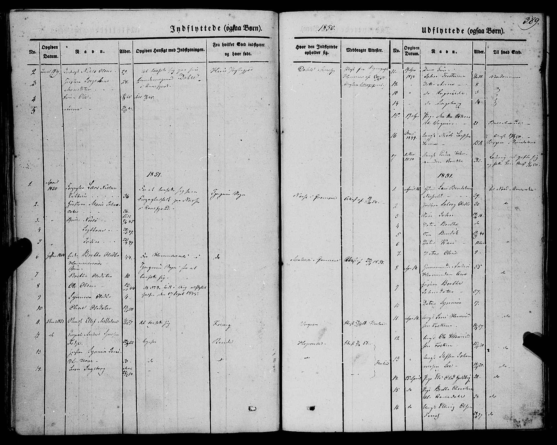 Vik sokneprestembete, SAB/A-81501: Parish register (official) no. A 8, 1846-1865, p. 389