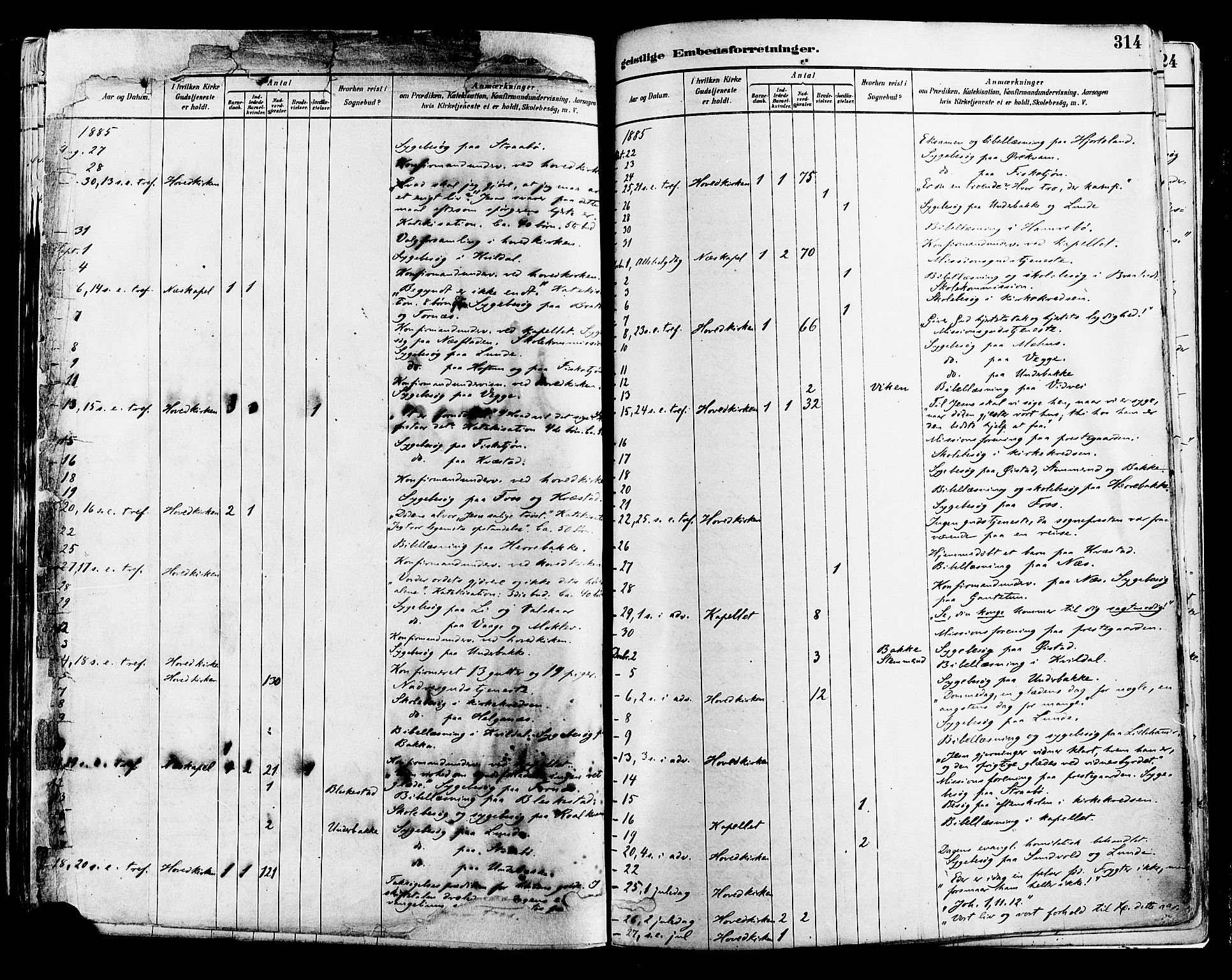 Suldal sokneprestkontor, AV/SAST-A-101845/01/IV/L0011: Parish register (official) no. A 11, 1878-1900, p. 314