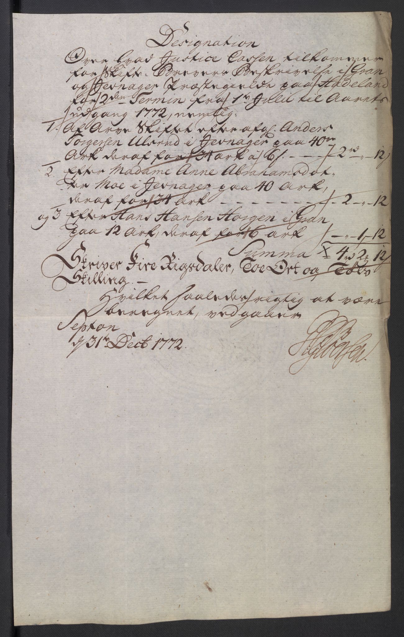 Rentekammeret inntil 1814, Reviderte regnskaper, Mindre regnskaper, AV/RA-EA-4068/Rb/L0014: Opplands amt, 1771-1779, p. 180