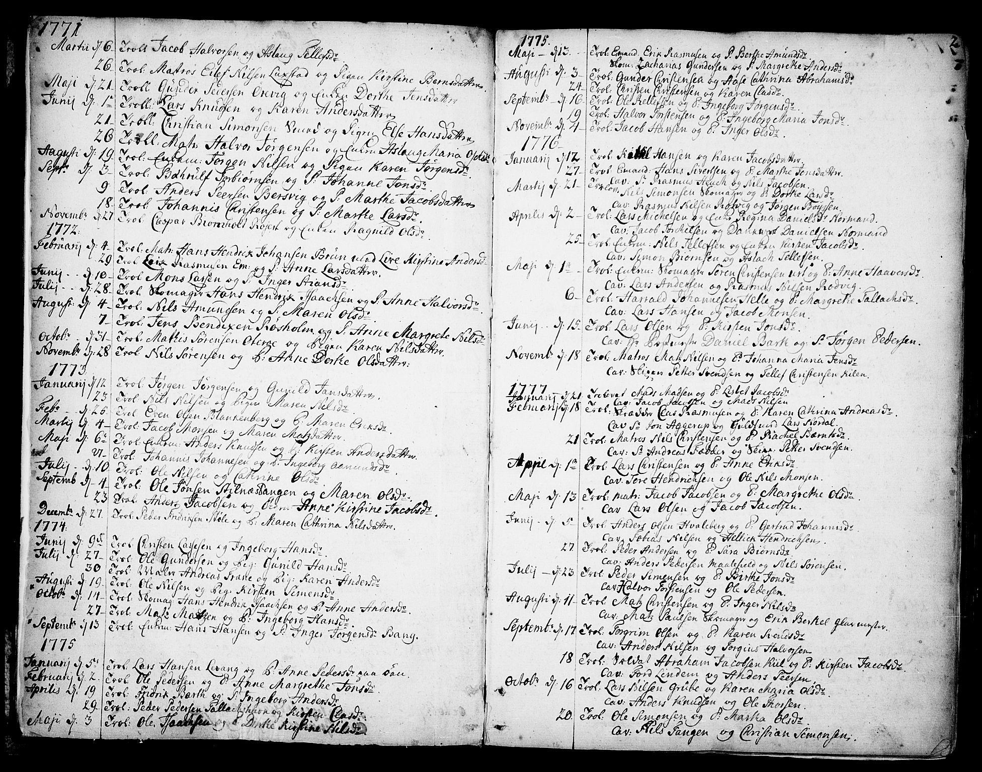 Kragerø kirkebøker, AV/SAKO-A-278/F/Fa/L0002: Parish register (official) no. 2, 1767-1802, p. 2