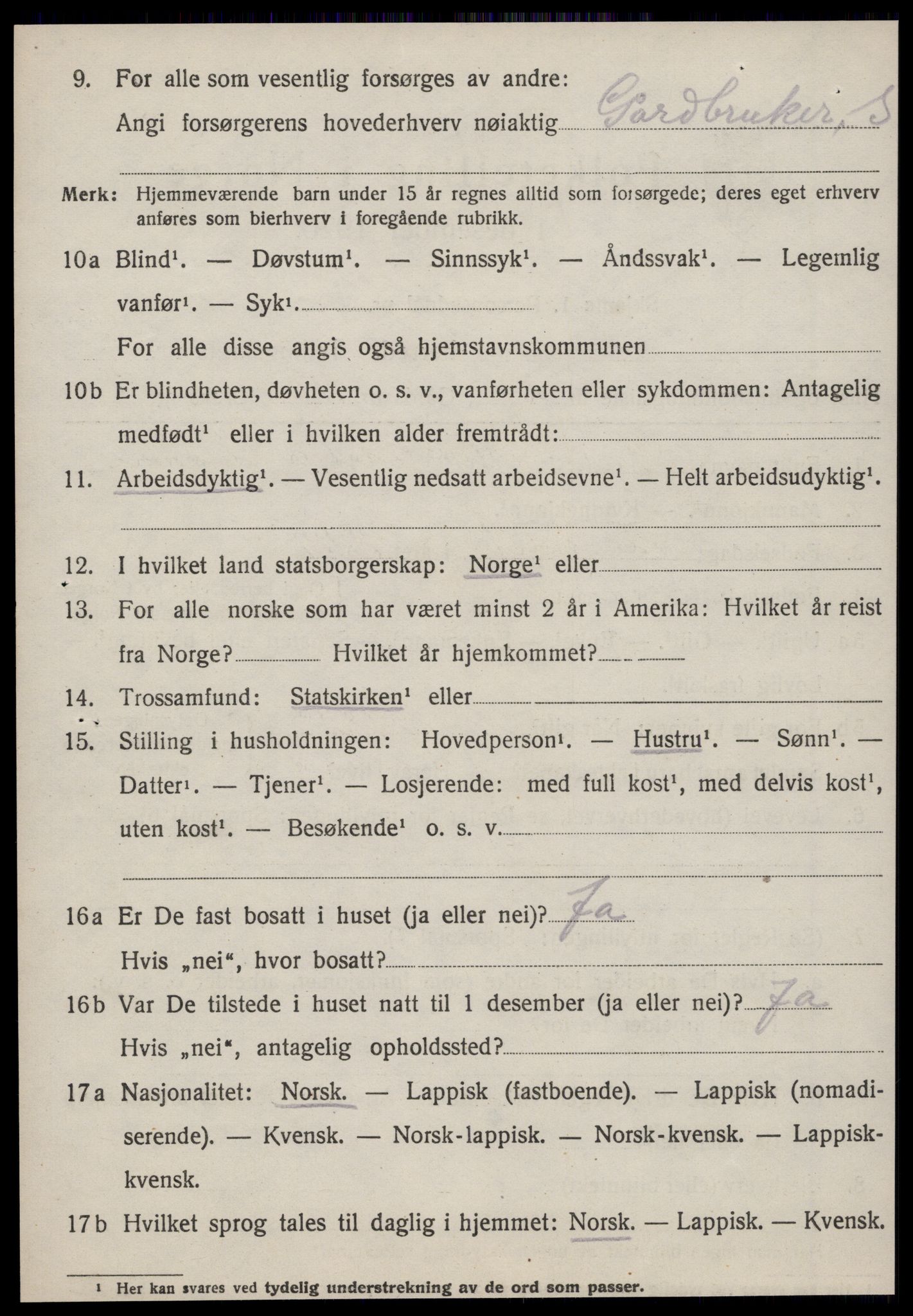 SAT, 1920 census for Selbu, 1920, p. 7861