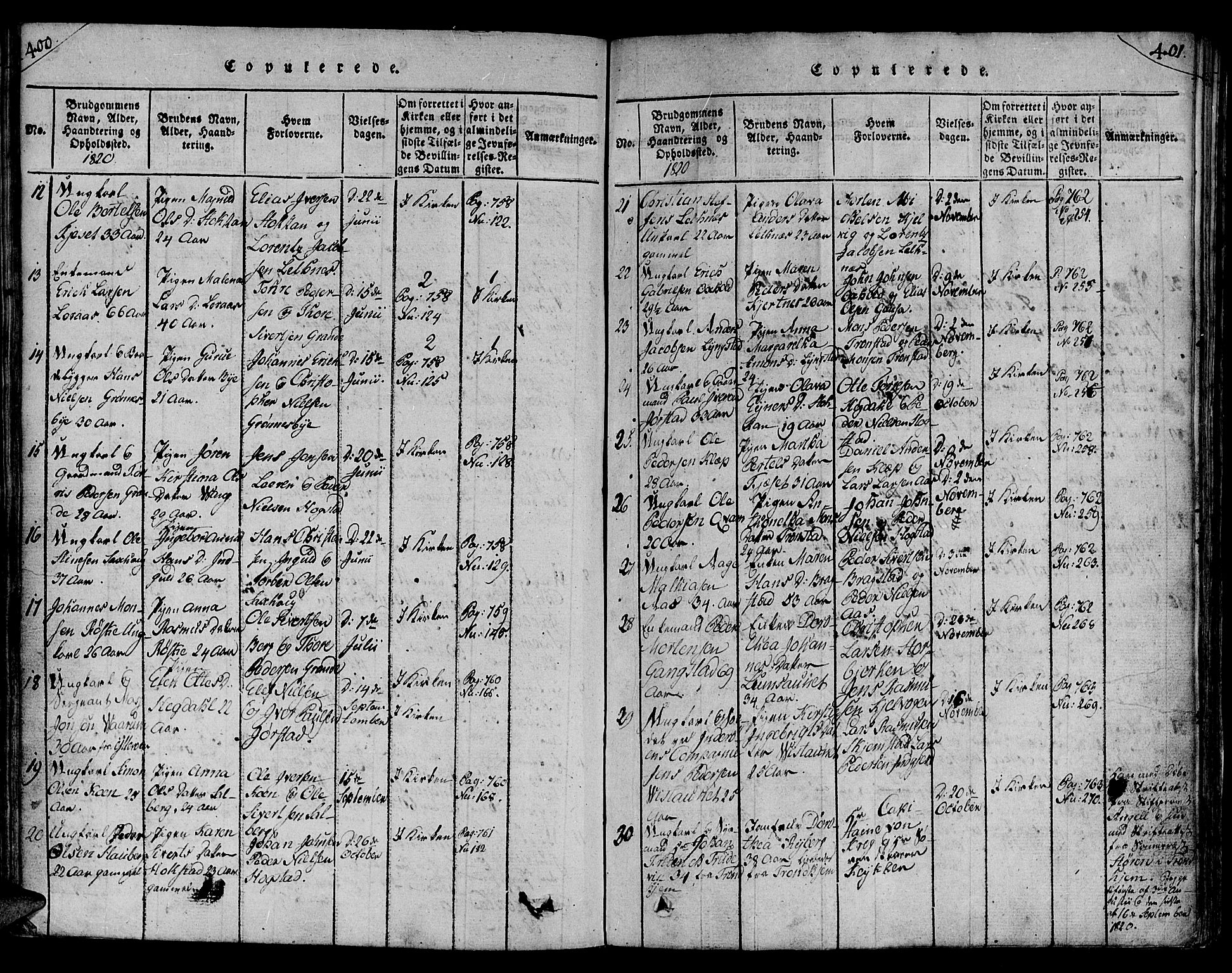 Ministerialprotokoller, klokkerbøker og fødselsregistre - Nord-Trøndelag, SAT/A-1458/730/L0275: Parish register (official) no. 730A04, 1816-1822, p. 400-401