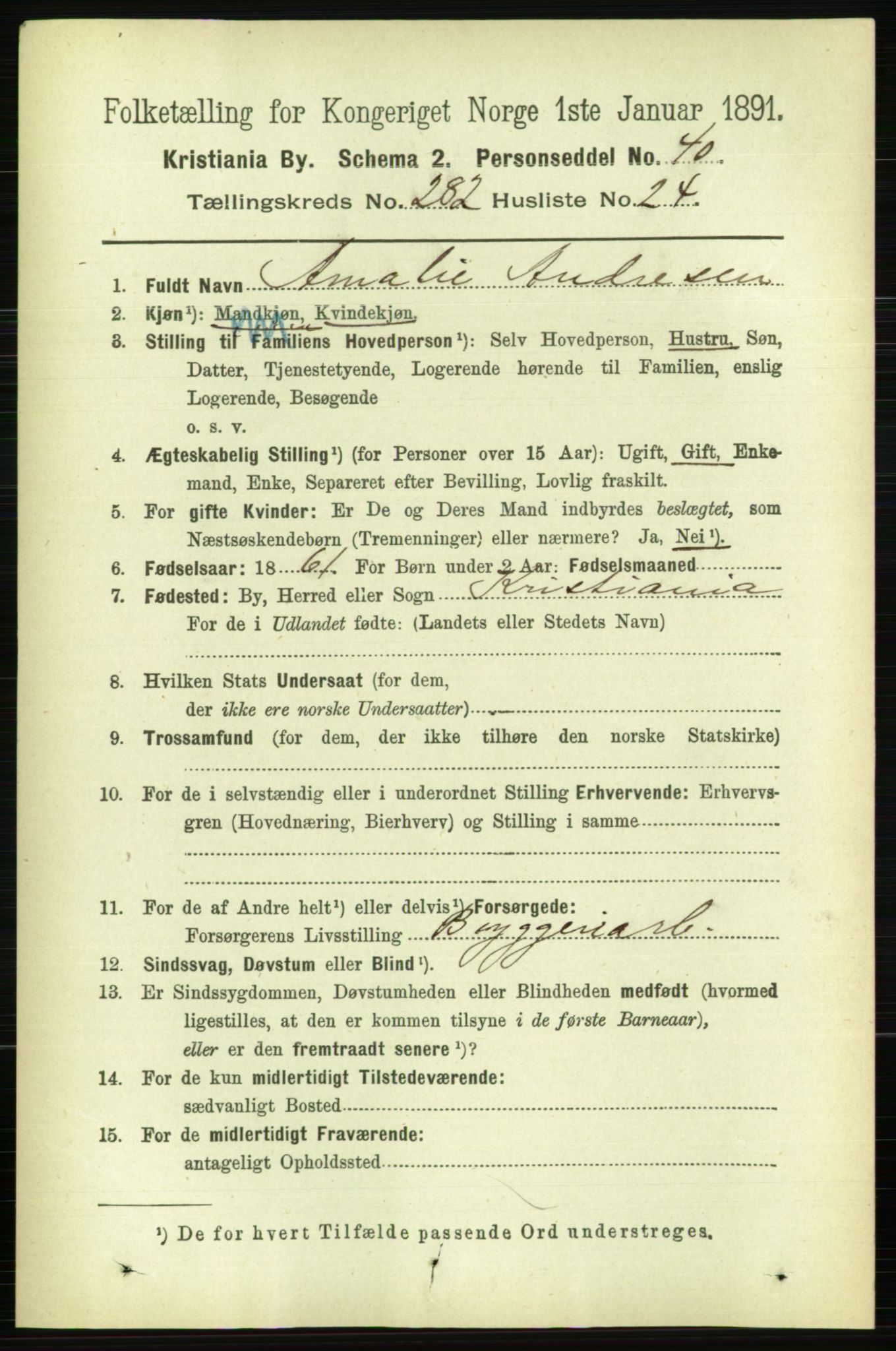 RA, 1891 census for 0301 Kristiania, 1891, p. 172516