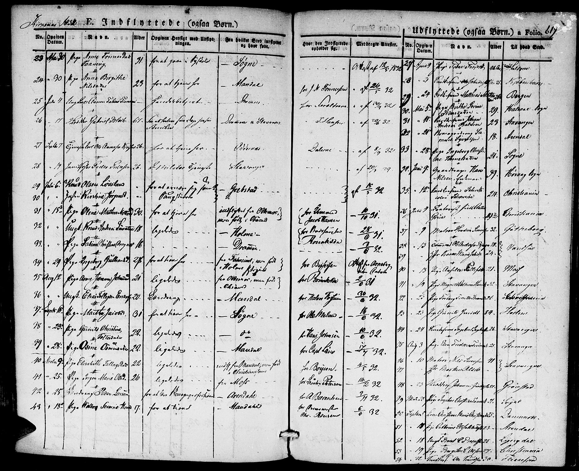 Kristiansand domprosti, AV/SAK-1112-0006/F/Fa/L0011: Parish register (official) no. A 11, 1827-1841, p. 619