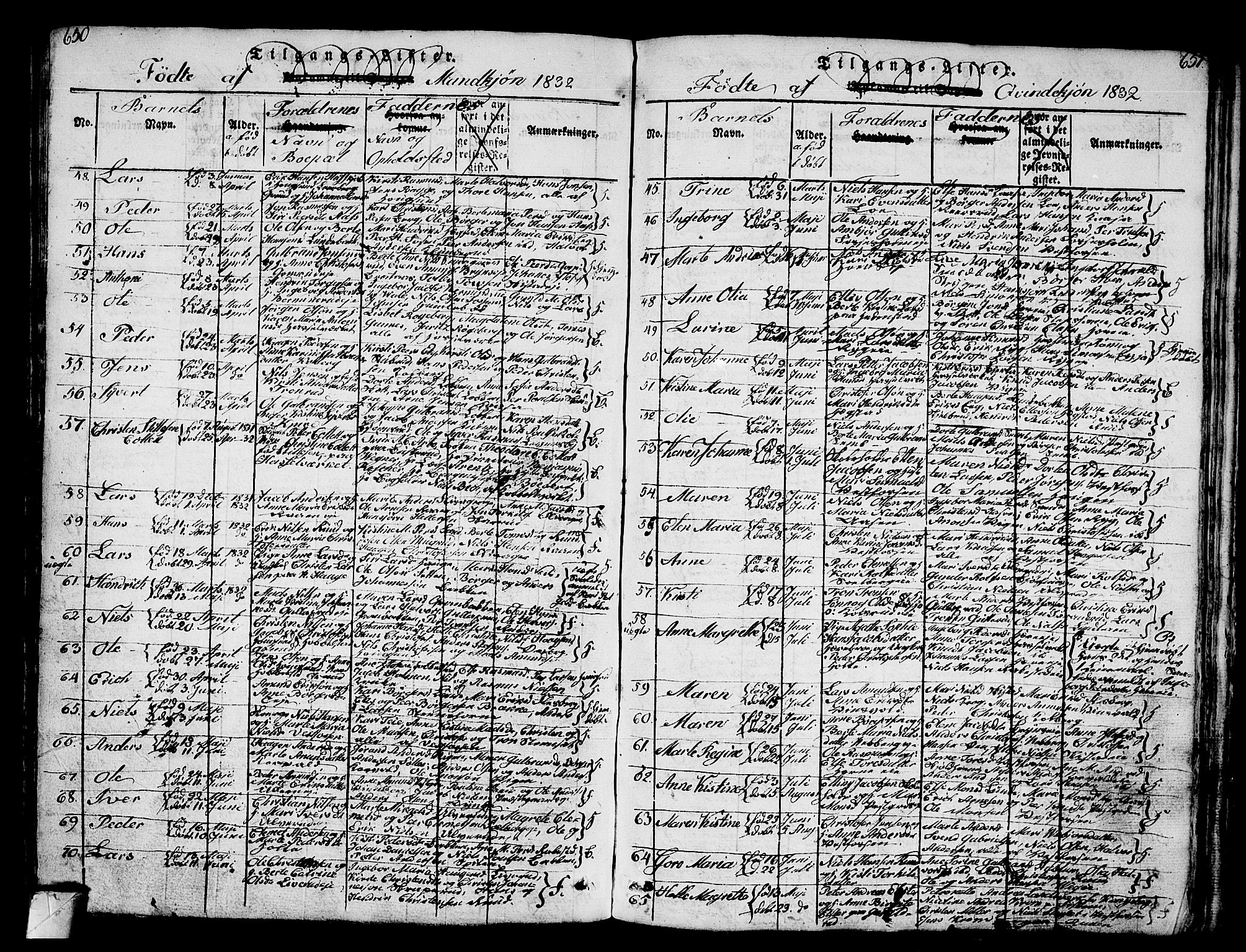 Eiker kirkebøker, AV/SAKO-A-4/G/Ga/L0001: Parish register (copy) no. I 1, 1814-1832, p. 650-651