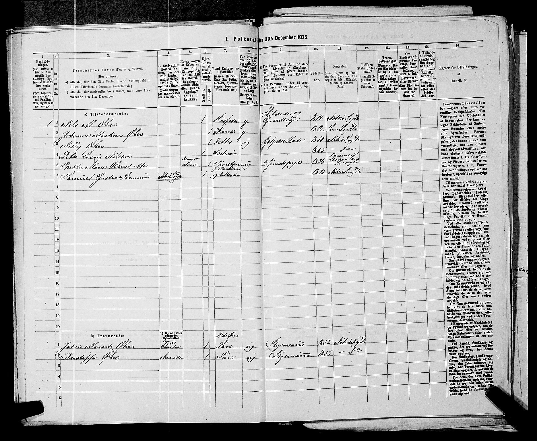 SAKO, 1875 census for 0722P Nøtterøy, 1875, p. 1706