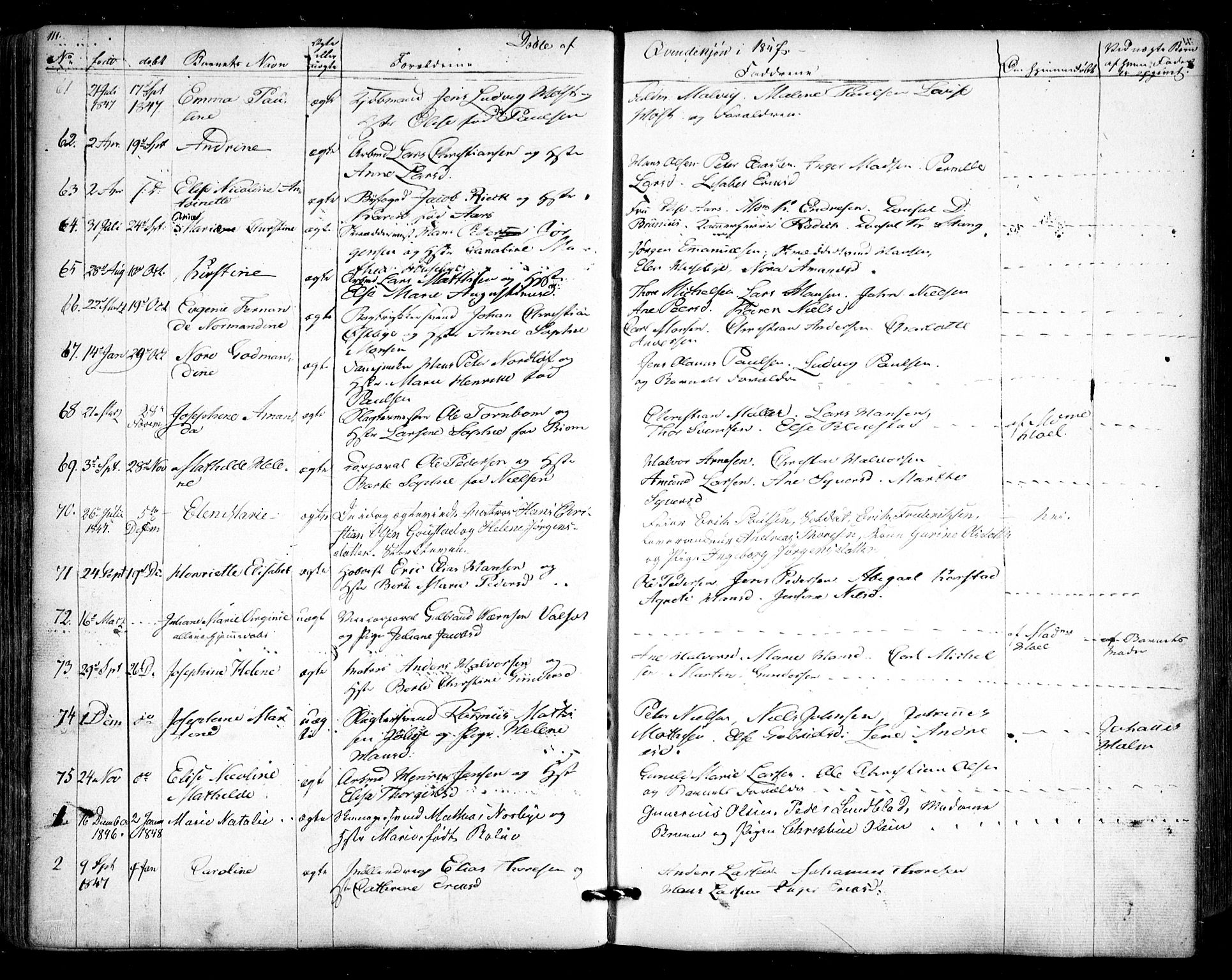Halden prestekontor Kirkebøker, SAO/A-10909/F/Fa/L0006: Parish register (official) no. I 6, 1845-1856, p. 111