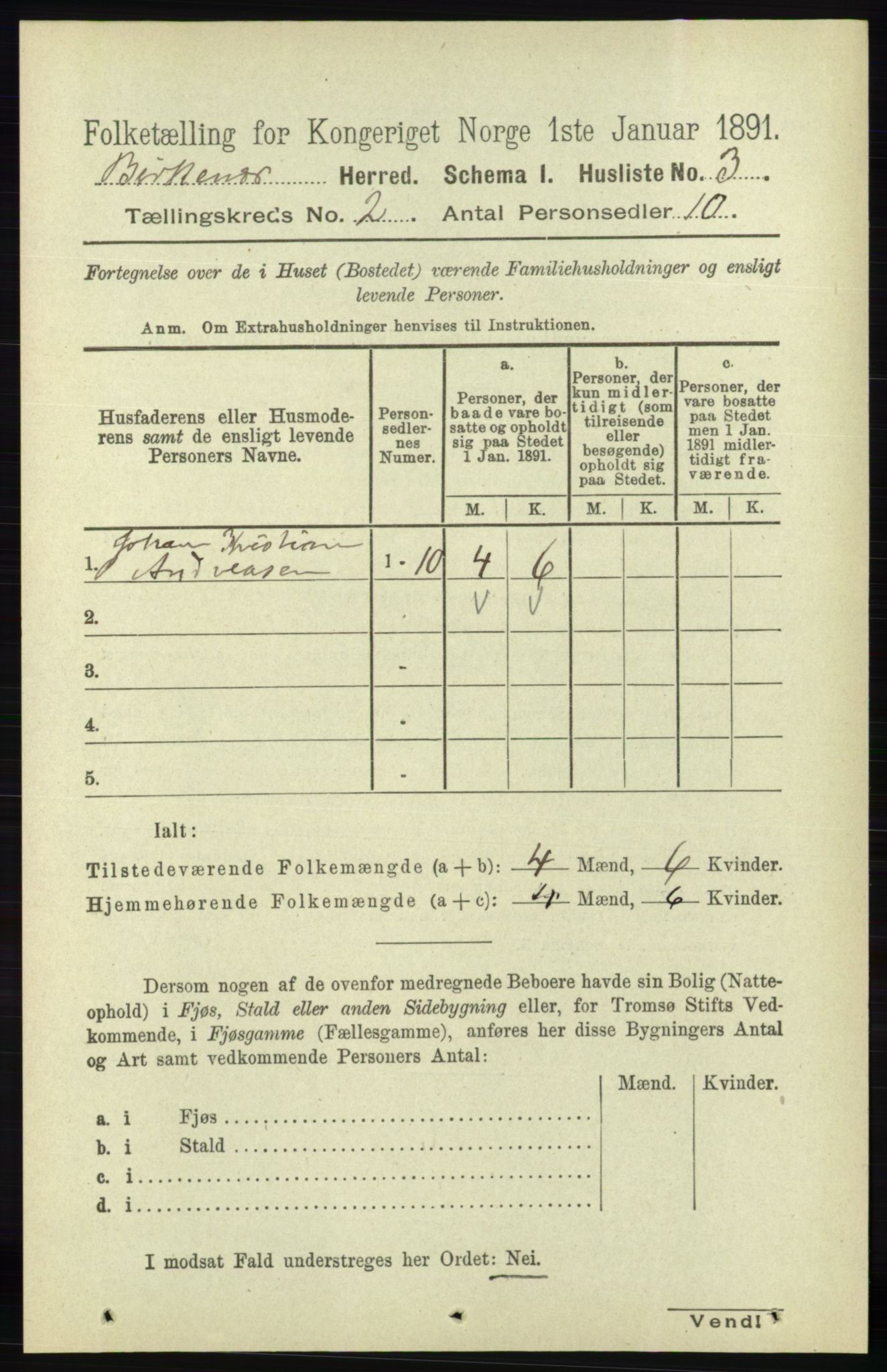 RA, 1891 Census for 0928 Birkenes, 1891, p. 450