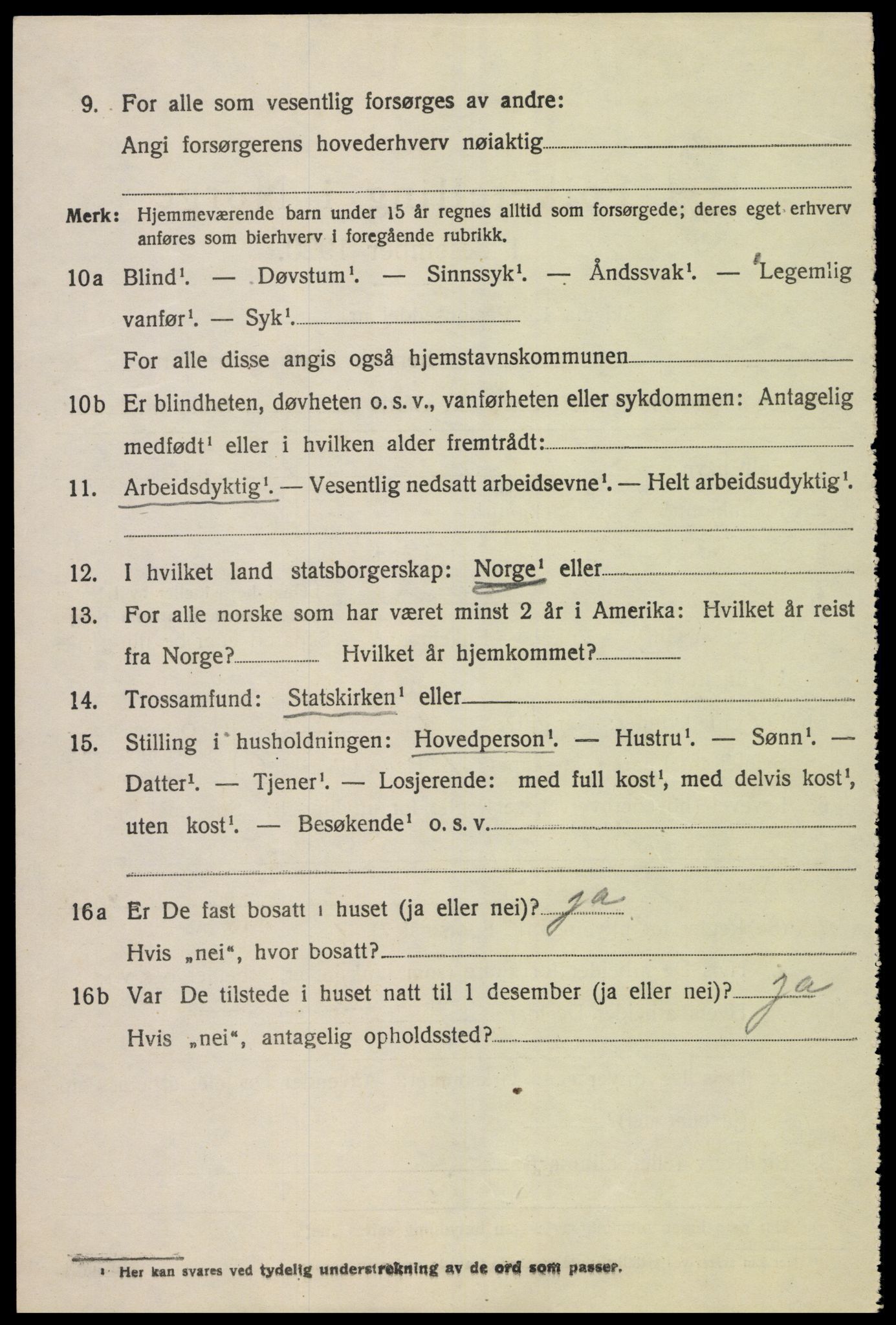 SAK, 1920 census for Vigmostad, 1920, p. 1214