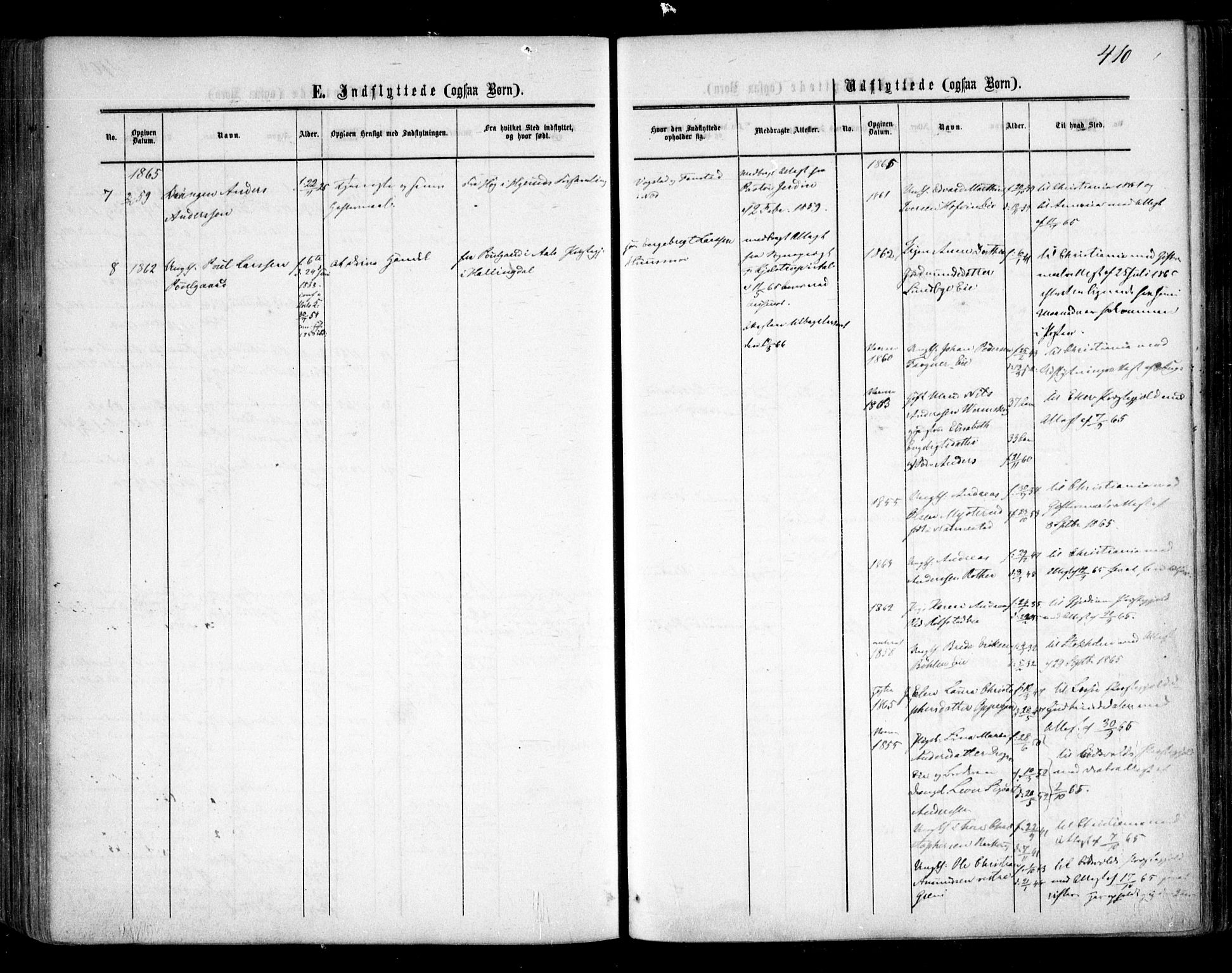 Nes prestekontor Kirkebøker, AV/SAO-A-10410/F/Fa/L0008: Parish register (official) no. I 8, 1859-1874, p. 410