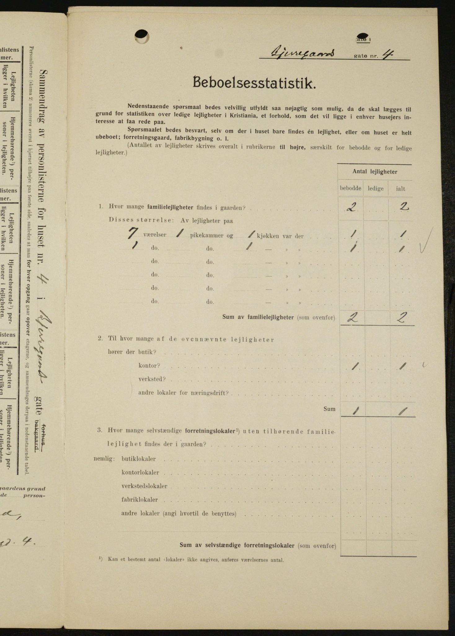 OBA, Municipal Census 1909 for Kristiania, 1909, p. 5158