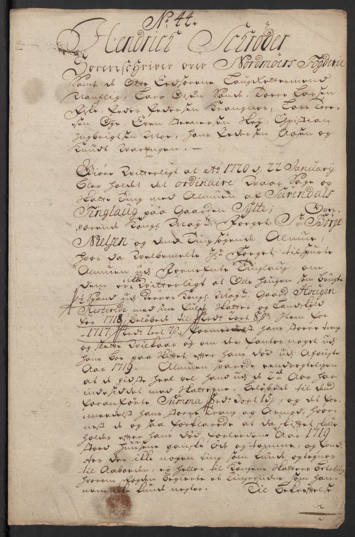 Rentekammeret inntil 1814, Reviderte regnskaper, Fogderegnskap, AV/RA-EA-4092/R56/L3752: Fogderegnskap Nordmøre, 1719, p. 252