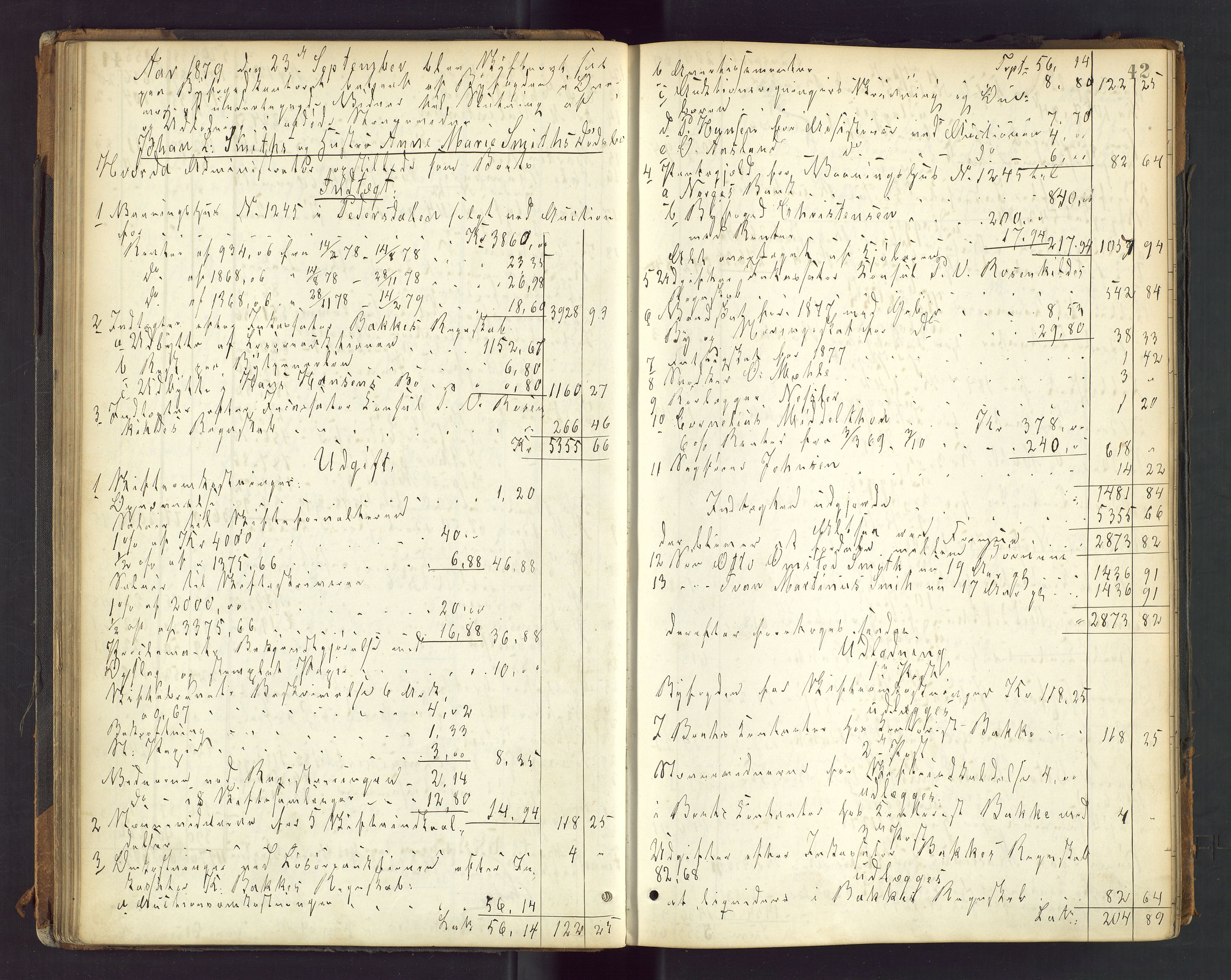 Stavanger byfogd, AV/SAST-A-101408/001/5/50/503BD/L0003: Skifteutlodningsprotokoll, 1878-1885, p. 42