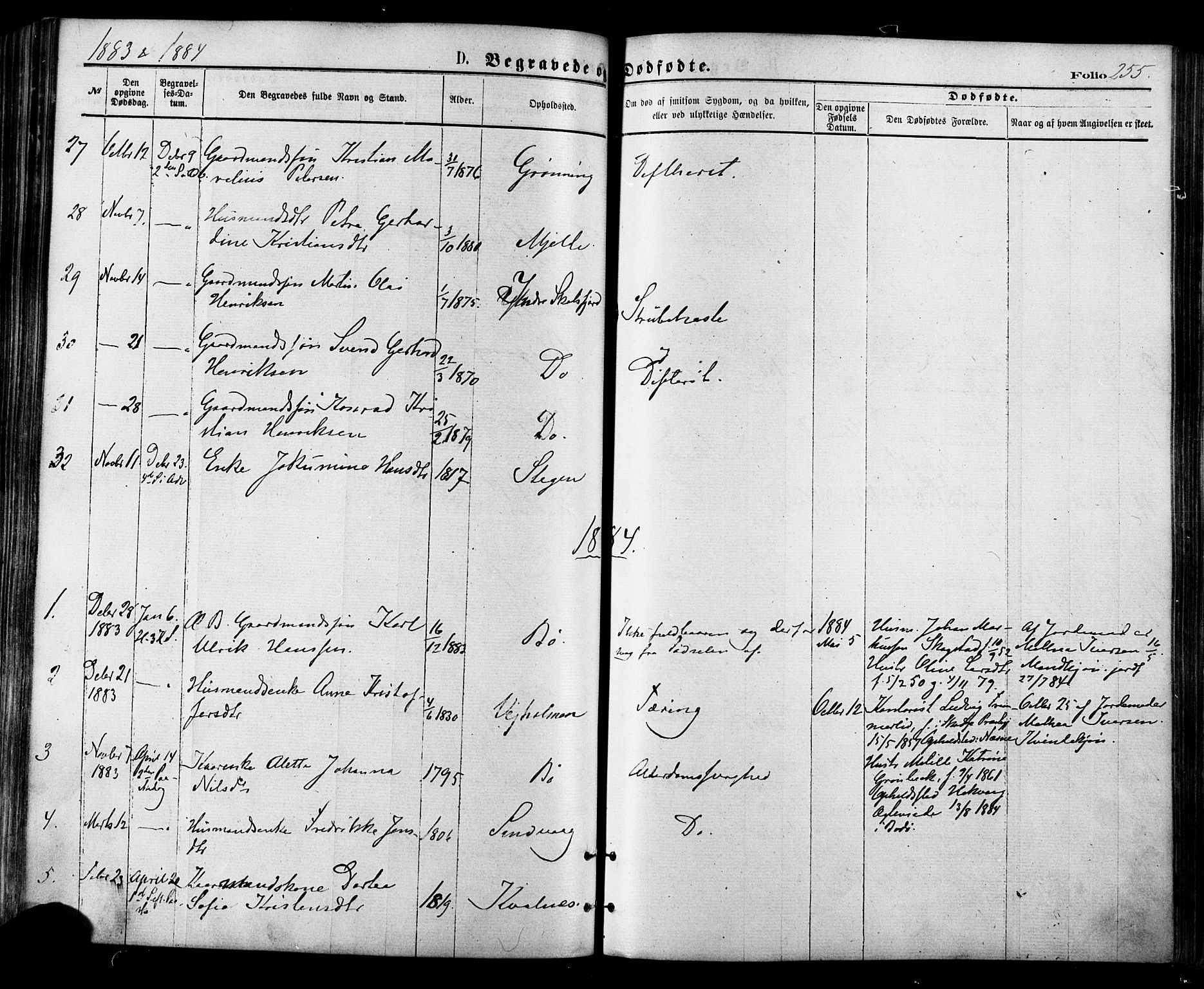 Ministerialprotokoller, klokkerbøker og fødselsregistre - Nordland, AV/SAT-A-1459/855/L0802: Parish register (official) no. 855A10, 1875-1886, p. 255