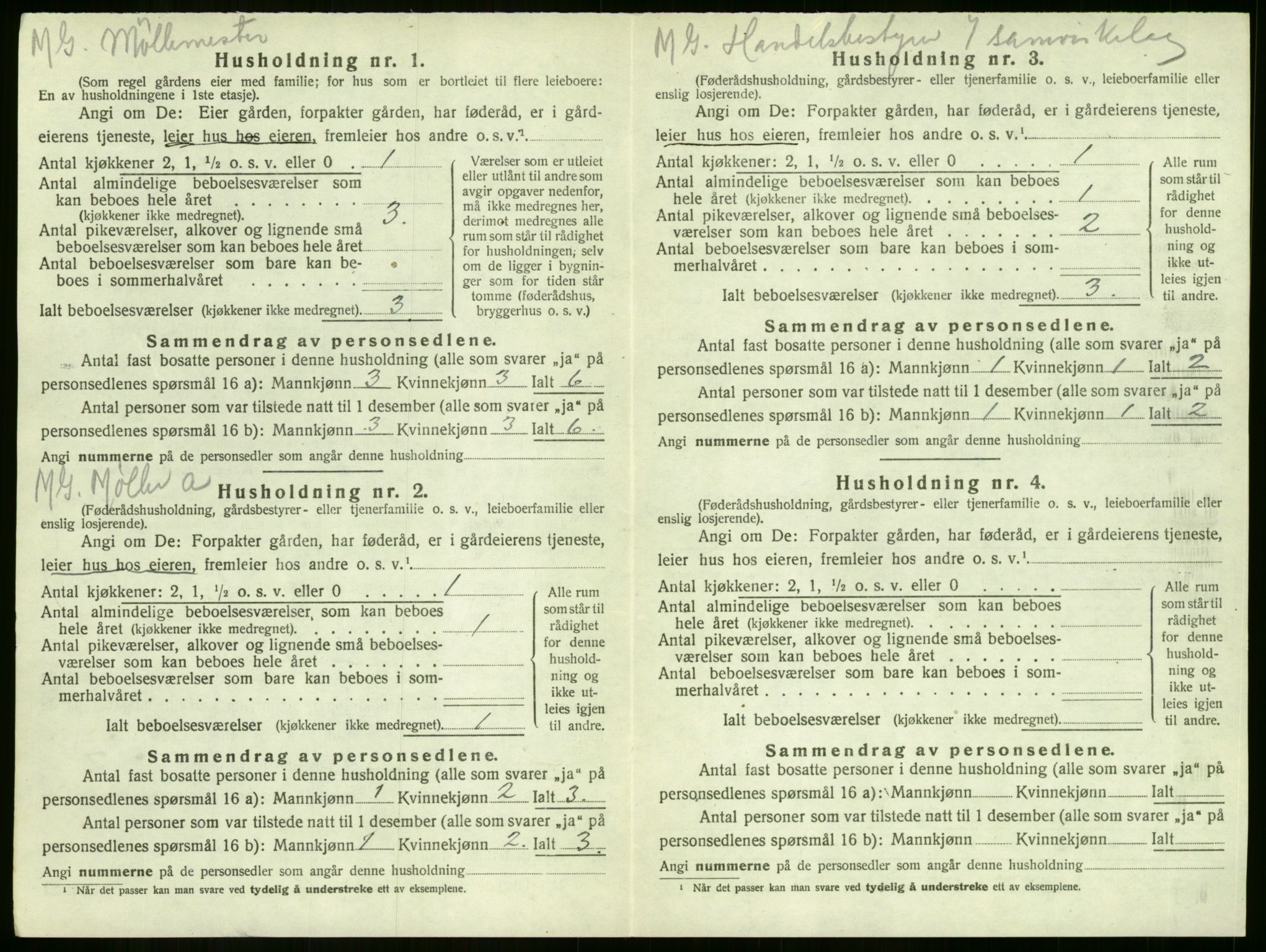 SAKO, 1920 census for Sandeherred, 1920, p. 1177