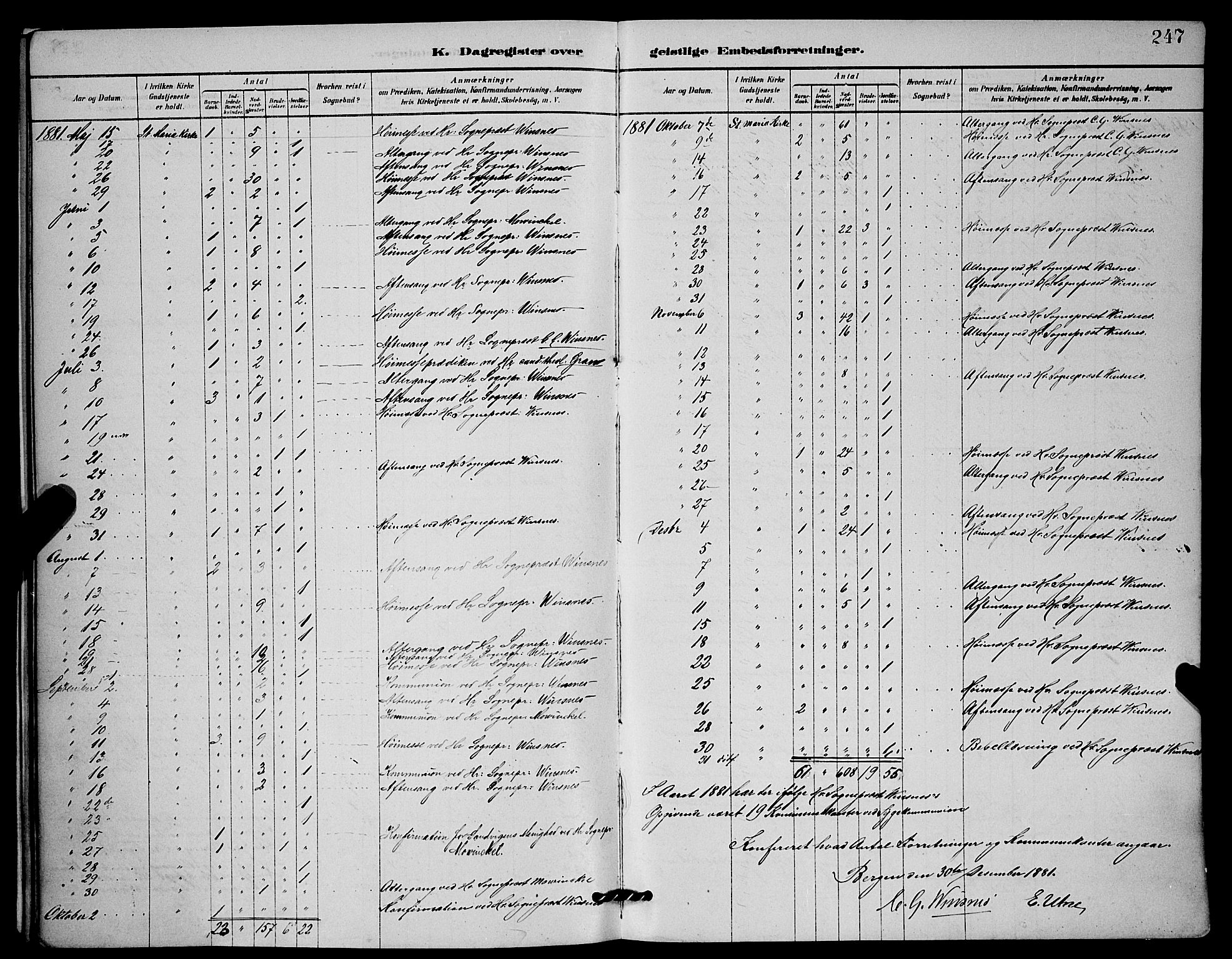 Mariakirken Sokneprestembete, SAB/A-76901/H/Hab/L0004: Parish register (copy) no. A 4, 1878-1892, p. 247