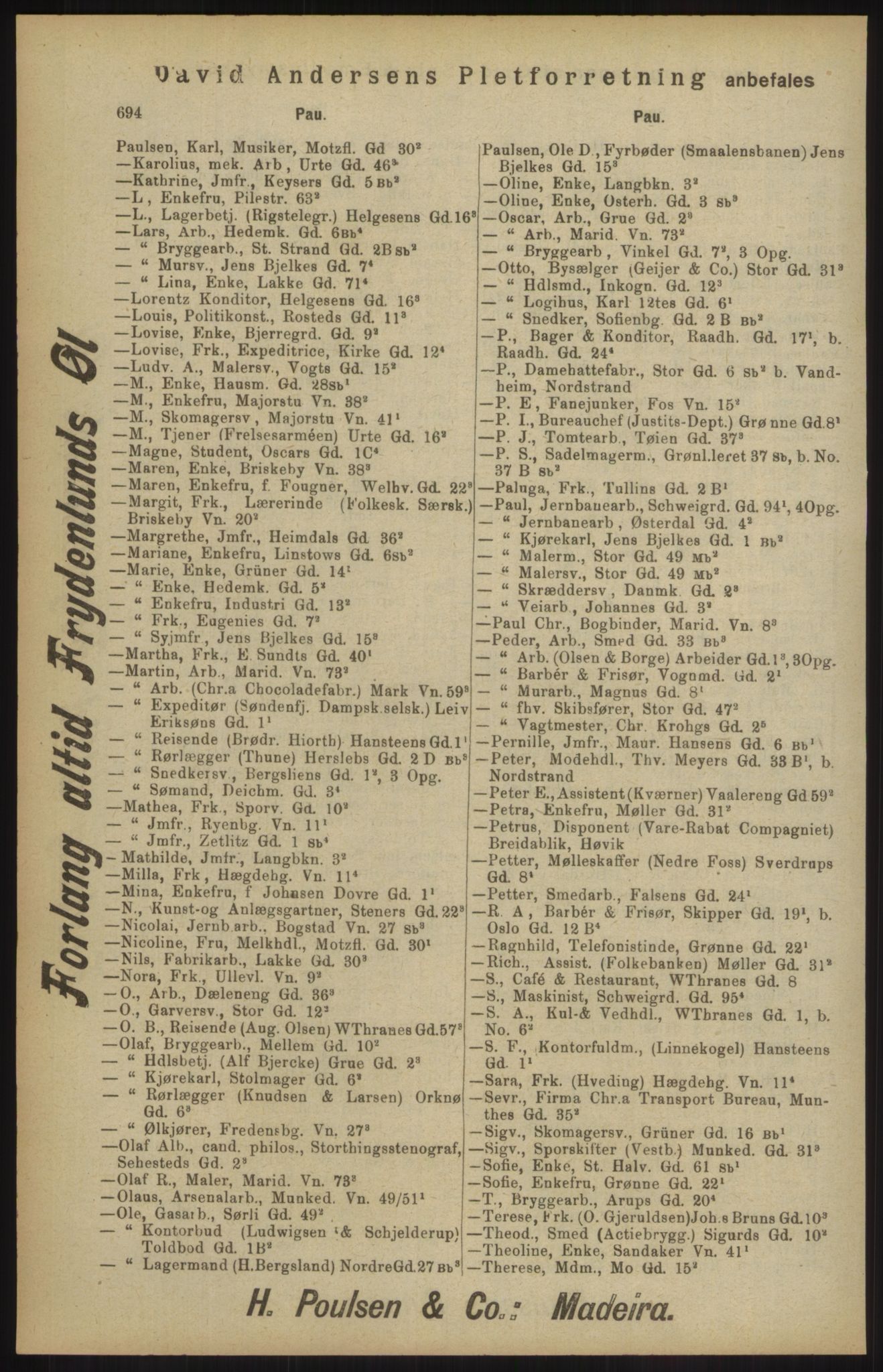 Kristiania/Oslo adressebok, PUBL/-, 1904, p. 694