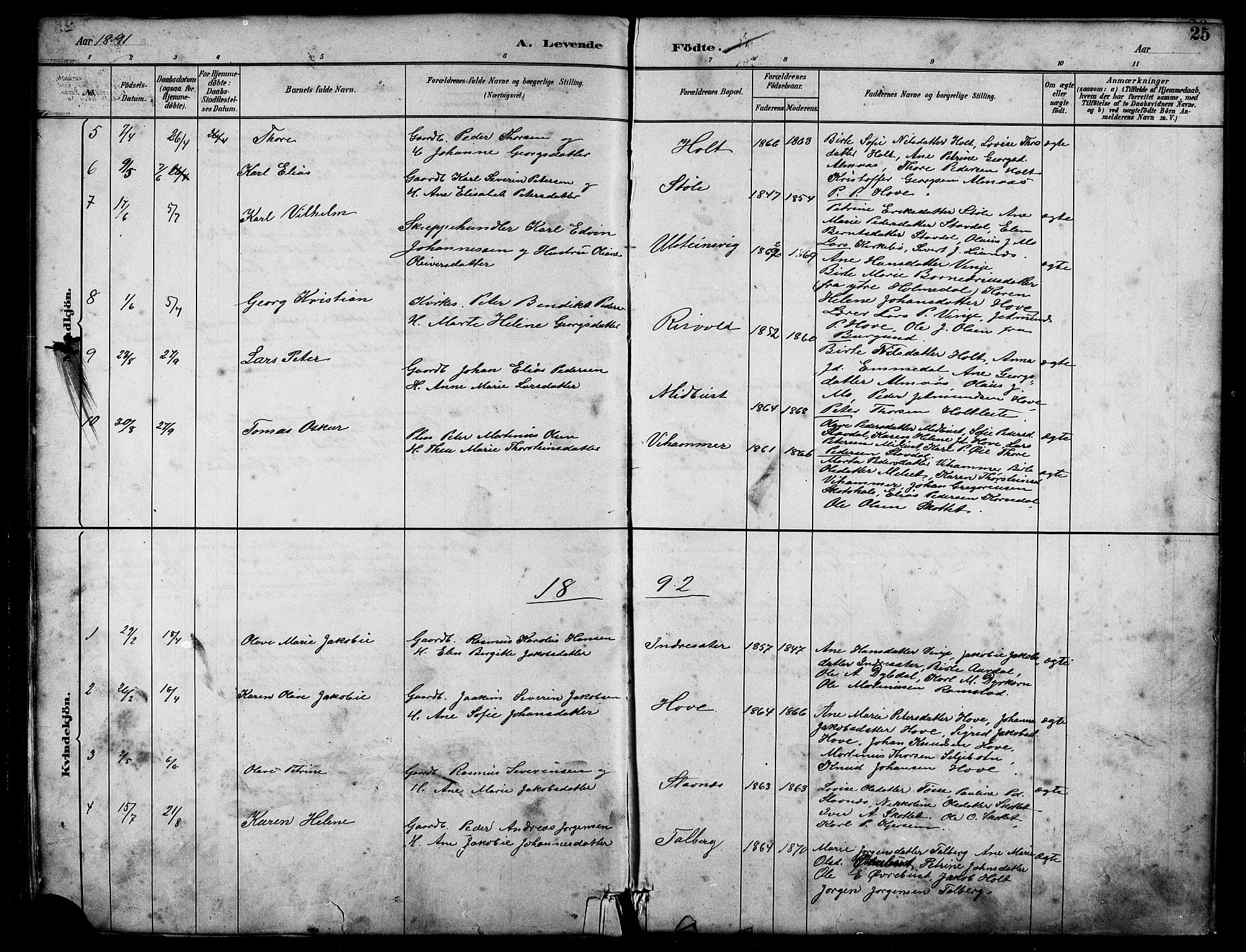Ministerialprotokoller, klokkerbøker og fødselsregistre - Møre og Romsdal, SAT/A-1454/521/L0302: Parish register (copy) no. 521C03, 1882-1907, p. 25