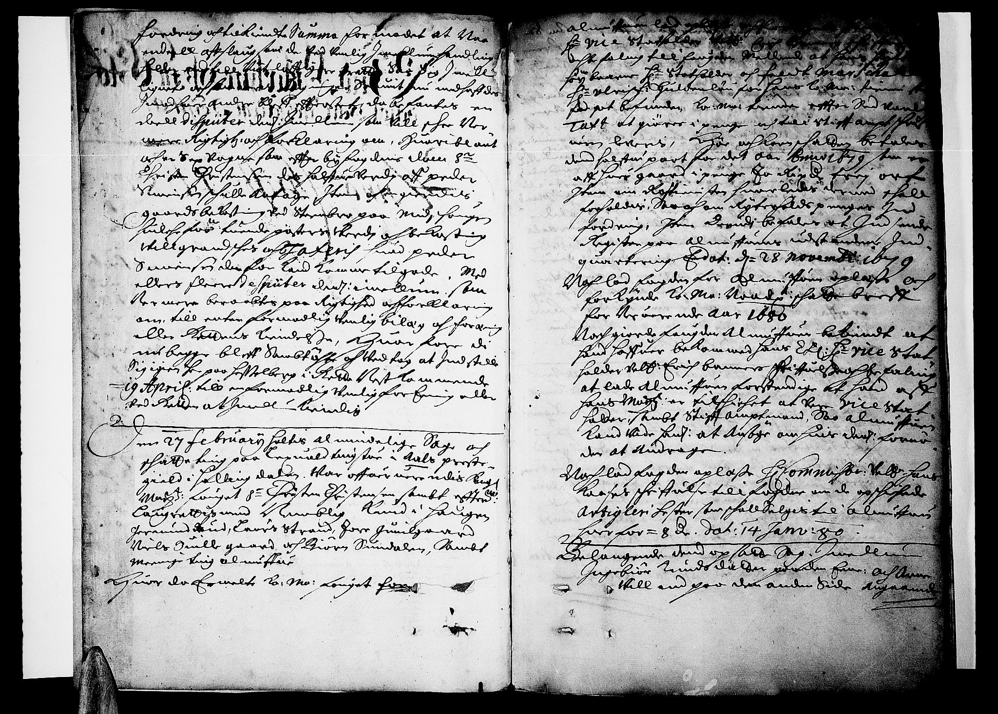 Ringerike og Hallingdal sorenskriveri, SAKO/A-81/F/Fa/Faa/L0015: Tingbok, 1680, p. 2