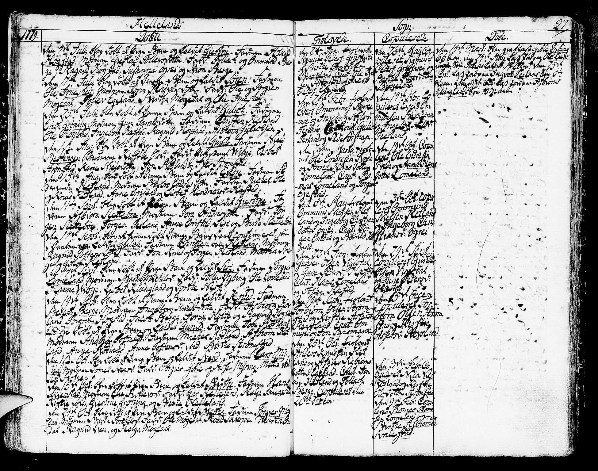 Helleland sokneprestkontor, AV/SAST-A-101810: Parish register (official) no. A 2 /1, 1762-1791, p. 27