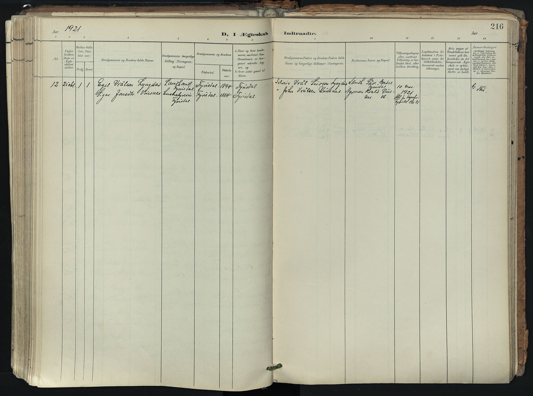 Brunlanes kirkebøker, AV/SAKO-A-342/F/Fb/L0003: Parish register (official) no. II 3, 1900-1922, p. 216