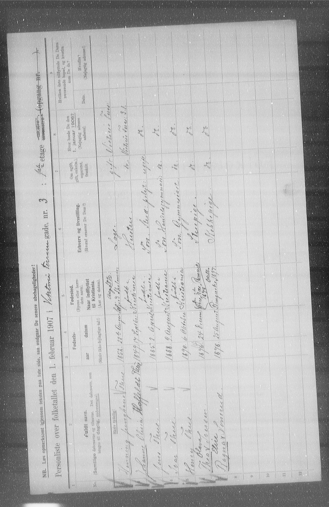 OBA, Municipal Census 1907 for Kristiania, 1907, p. 62807