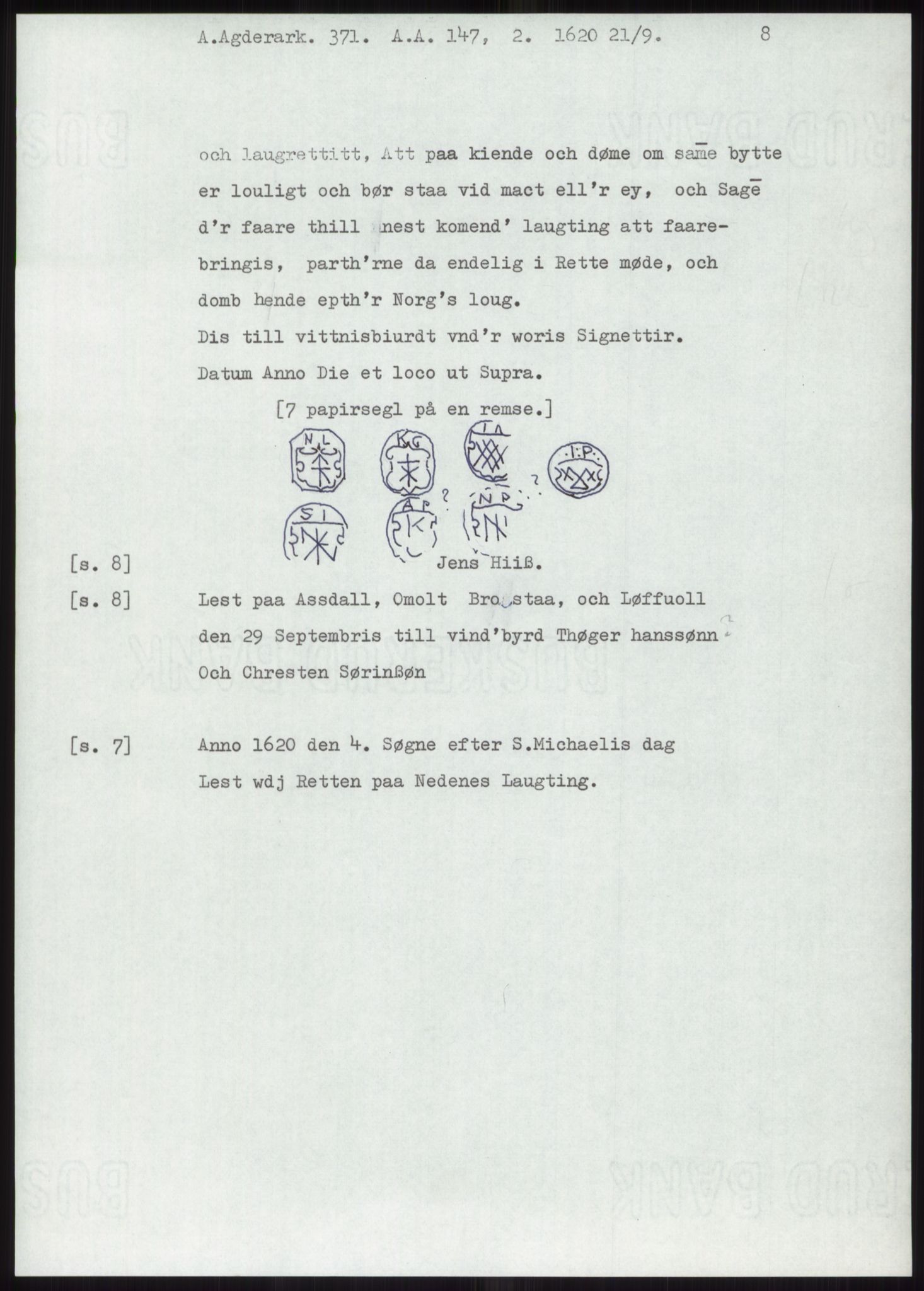 Samlinger til kildeutgivelse, Diplomavskriftsamlingen, AV/RA-EA-4053/H/Ha, p. 1207