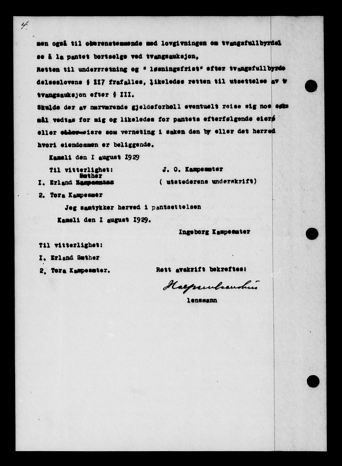 Nord-Gudbrandsdal tingrett, AV/SAH-TING-002/H/Hb/Hba/L0030: Mortgage book no. 30, 1929-1929, p. 4