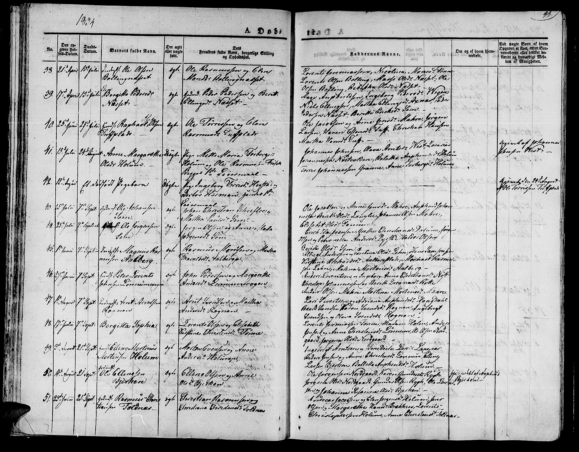 Ministerialprotokoller, klokkerbøker og fødselsregistre - Nord-Trøndelag, SAT/A-1458/735/L0336: Parish register (official) no. 735A05 /1, 1825-1835, p. 43