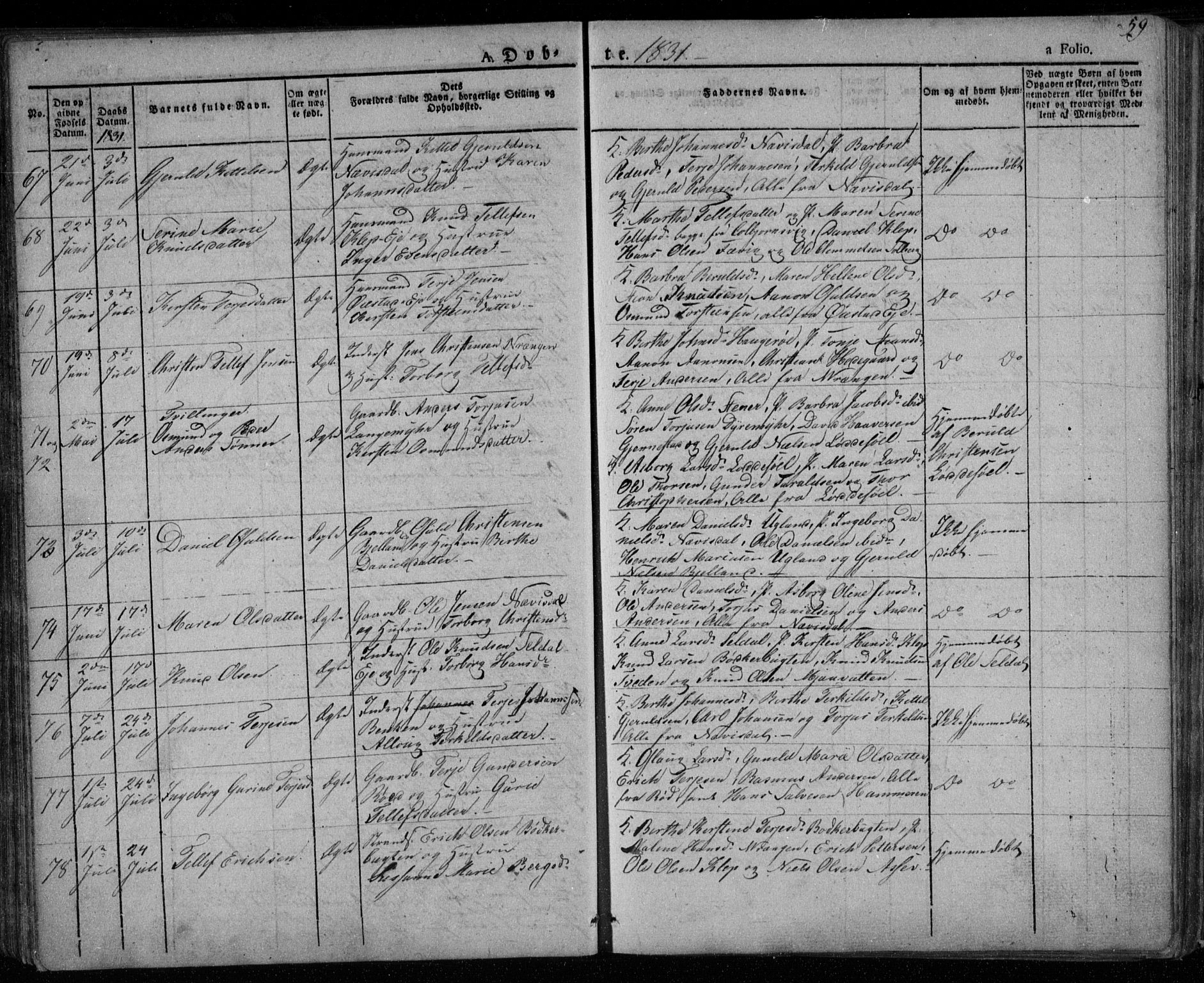 Øyestad sokneprestkontor, AV/SAK-1111-0049/F/Fa/L0013: Parish register (official) no. A 13, 1827-1842, p. 59