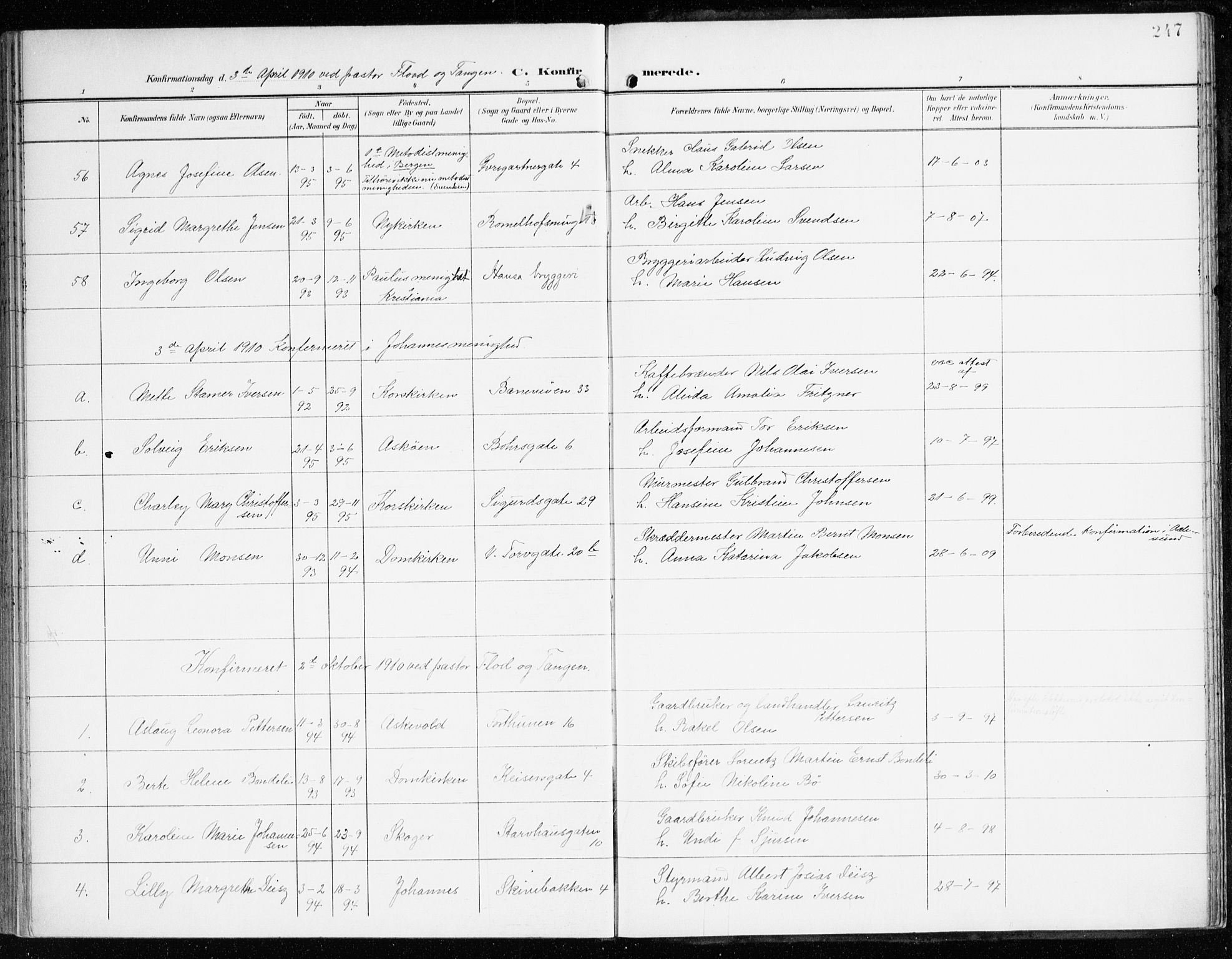 Domkirken sokneprestembete, AV/SAB-A-74801/H/Haa/L0031: Parish register (official) no. C 6, 1898-1915, p. 247